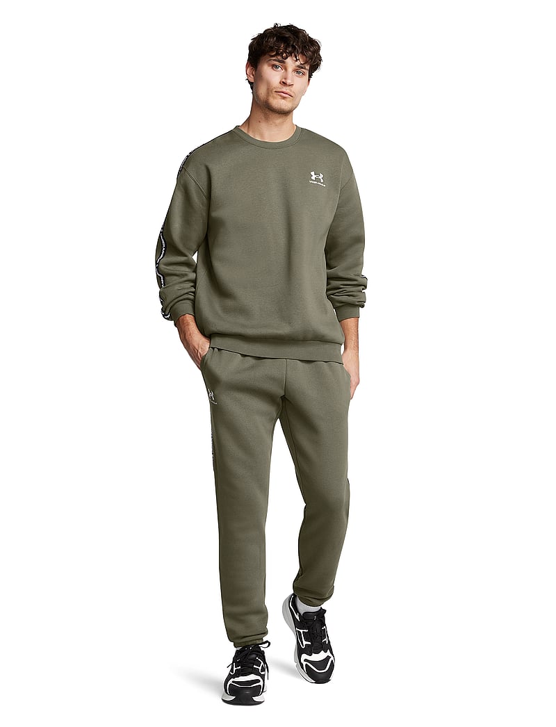 Under Armour - UA Icon Fleece Crew Taping - oberteile - marine od green - 4