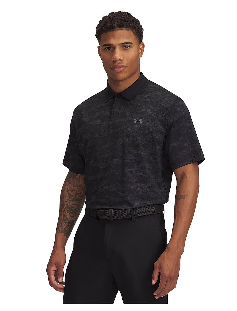 Under Armour - UA Drive Chill Printed Polo - oberteile & t-shirts - black - 0