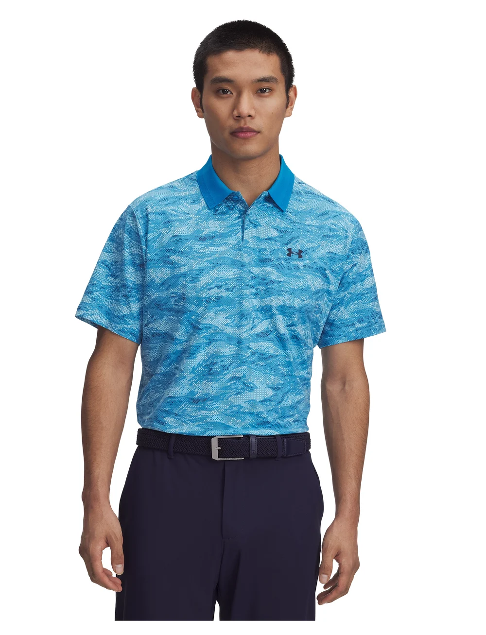 Under Armour - UA Drive Chill Printed Polo - oberteile & t-shirts - ether blue - 0