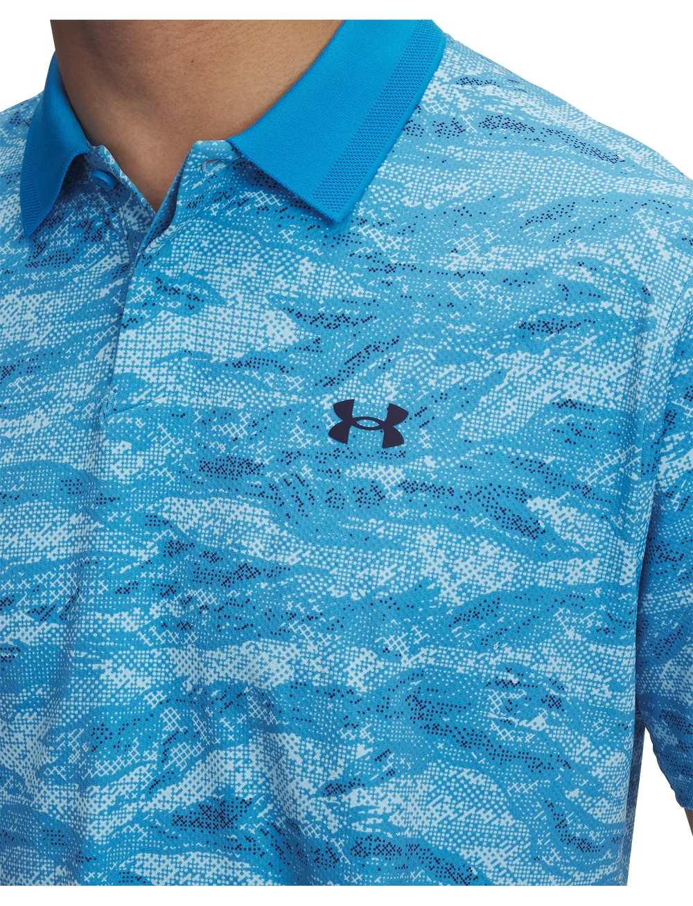 Under Armour - UA Drive Chill Printed Polo - oberteile & t-shirts - ether blue - 4