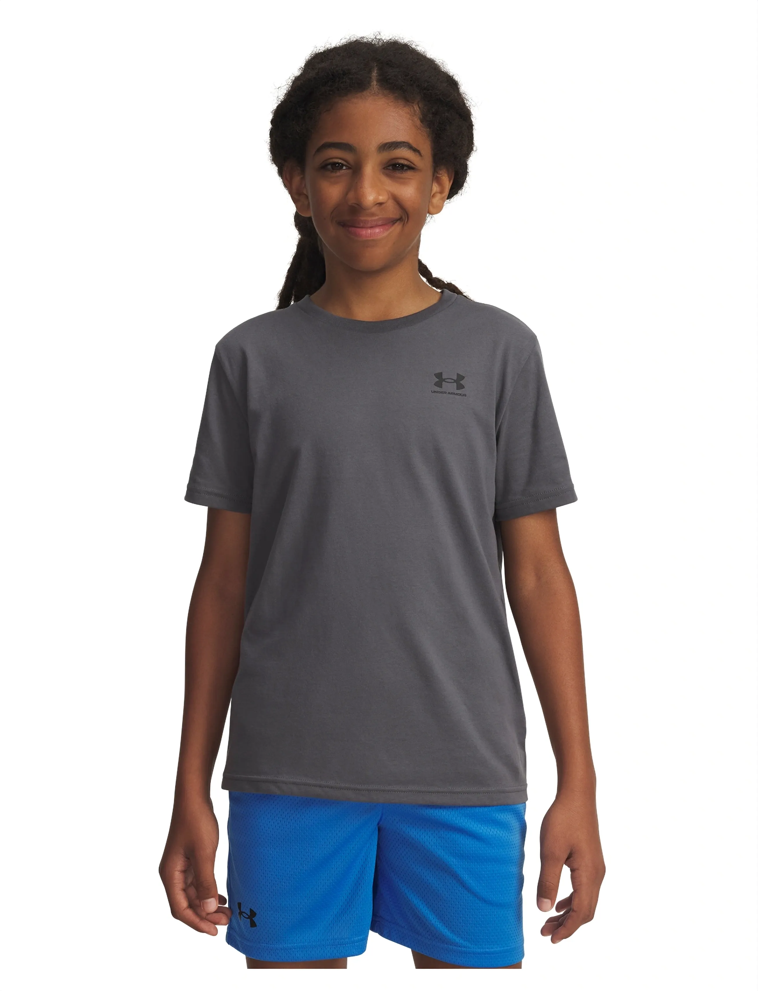 Under Armour UA B SPORTSTYLE LC SS - Kortærmede T-shirts - BLACK/GRAY / grey