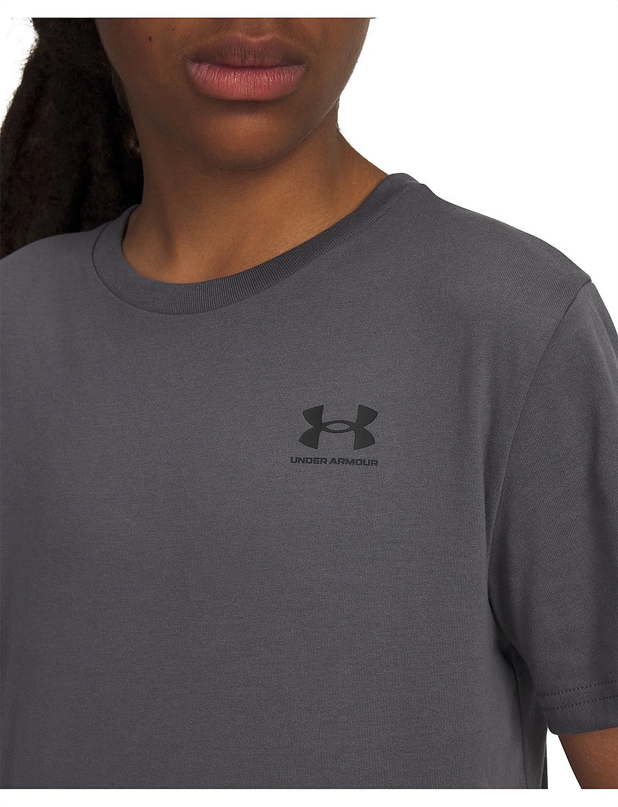Under Armour - UA B SPORTSTYLE LC SS - lühikeste varrukatega t-särgid - pitch gray - 4