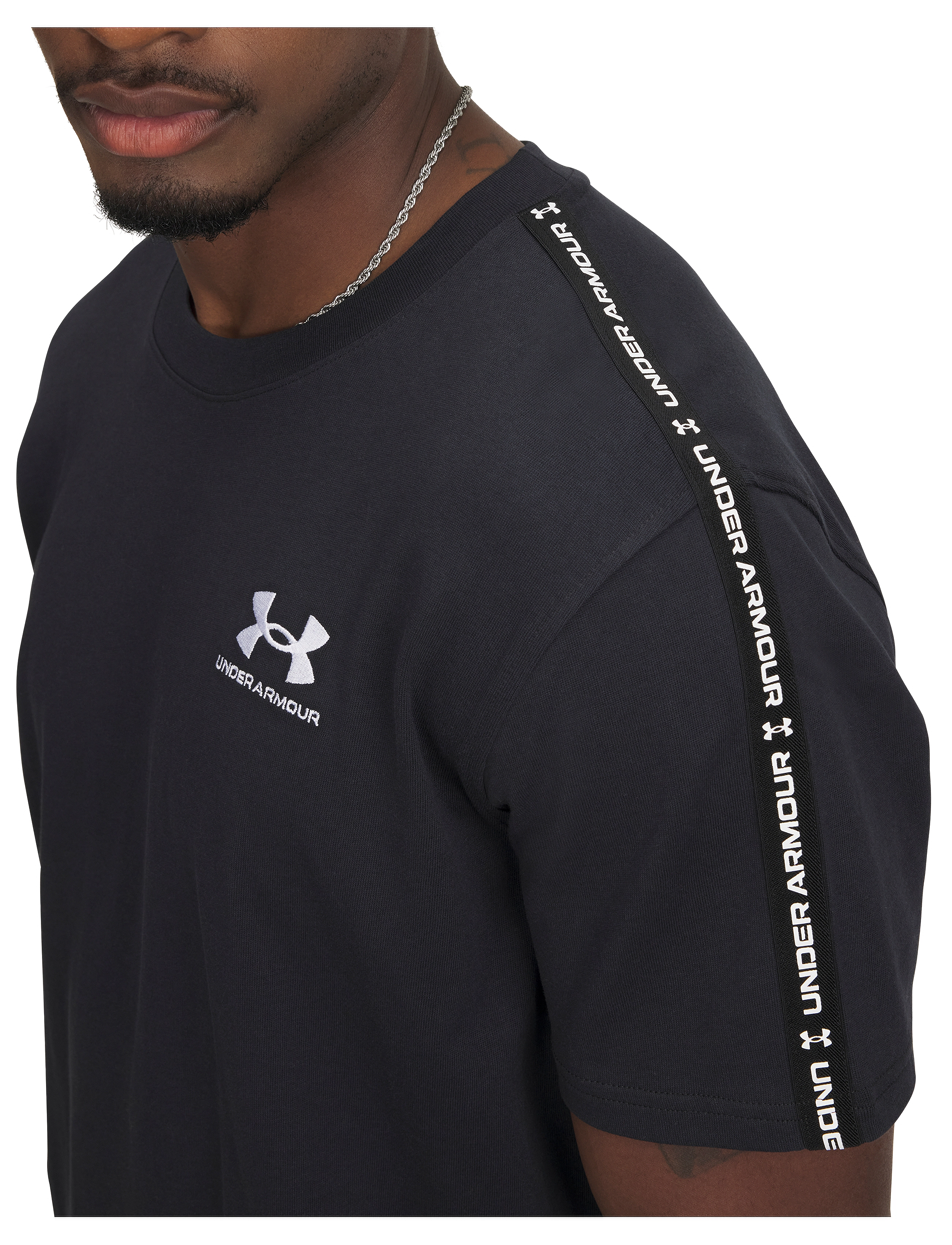 Under Armour - UA Icon HWT Tee Taping - oberteile & t-shirts - black - 4