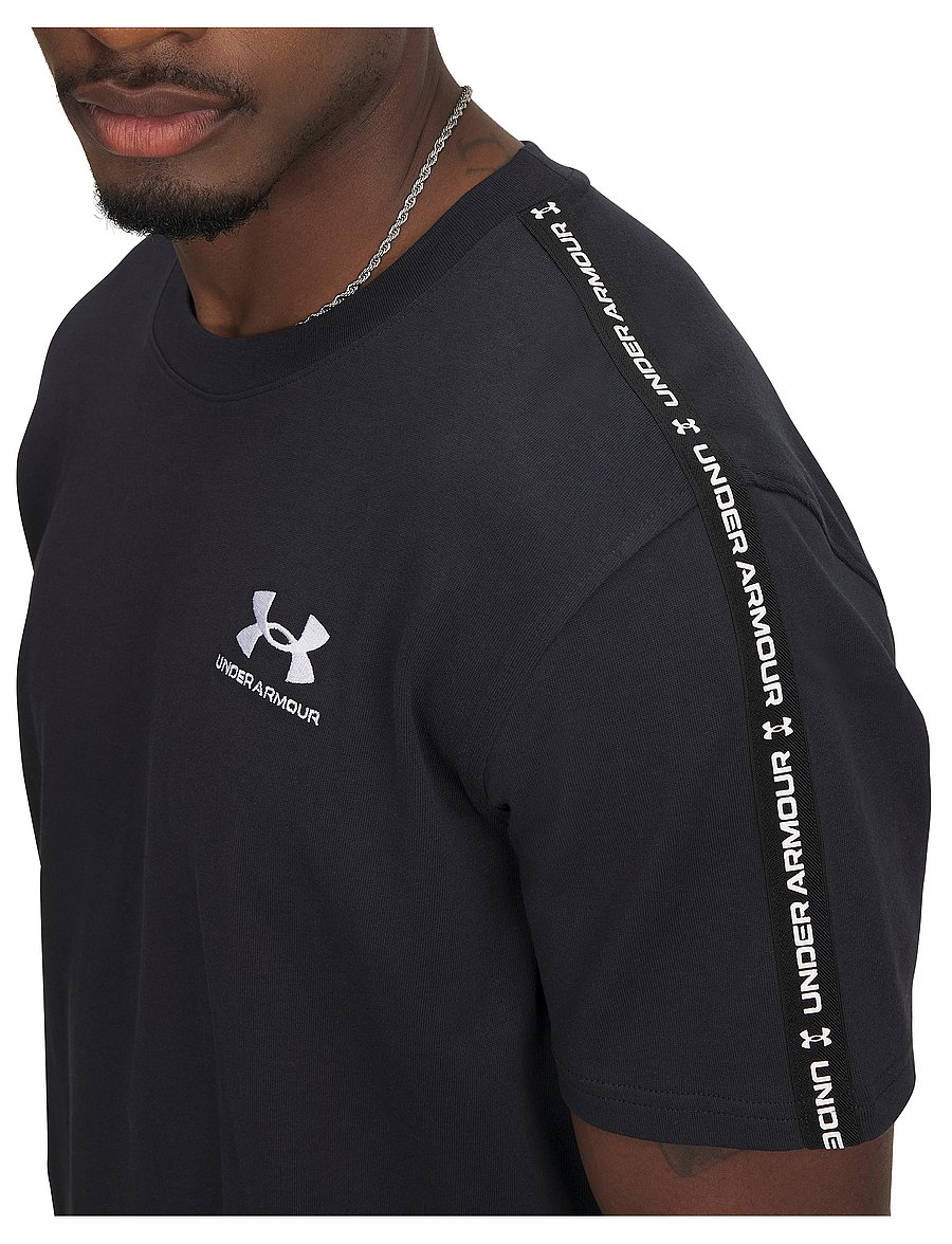 Under Armour - UA Icon HWT Tee Taping - oberteile & t-shirts - black - 4