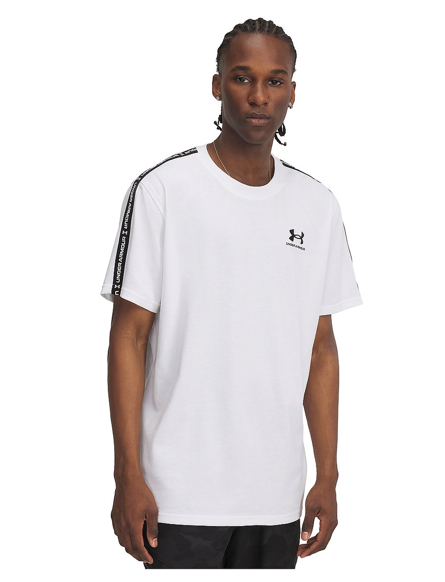 Under Armour - UA Icon HWT Tee Taping - oberteile & t-shirts - white - 0