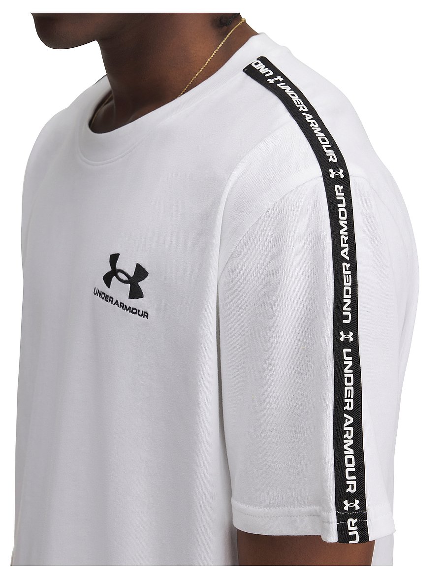 Under Armour - UA Icon HWT Tee Taping - oberteile & t-shirts - white - 4