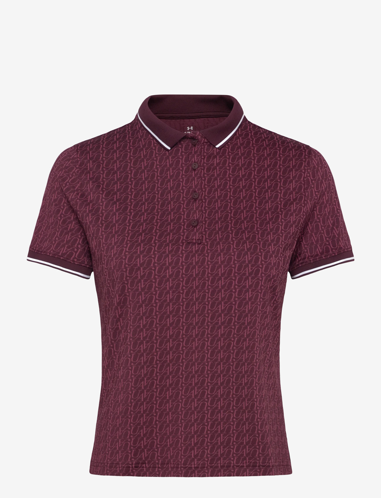 Under Armour - UA Drive Jacquard Polo - toppe & t-shirts - dark maroon - 1