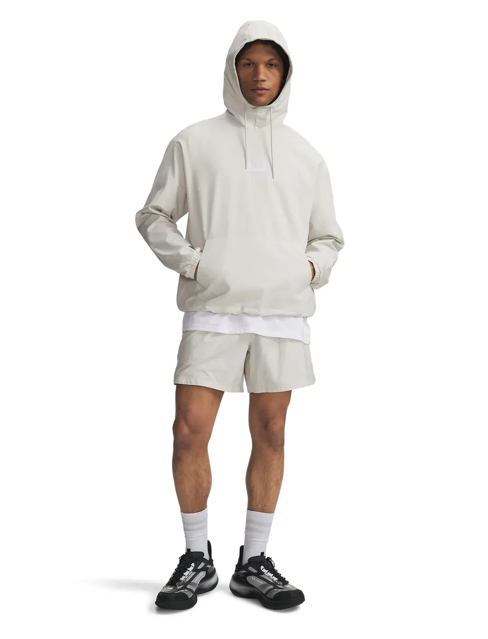 Under Armour - UA Unstoppable Wvn Hoodie - sweatshirts - summit white - 4