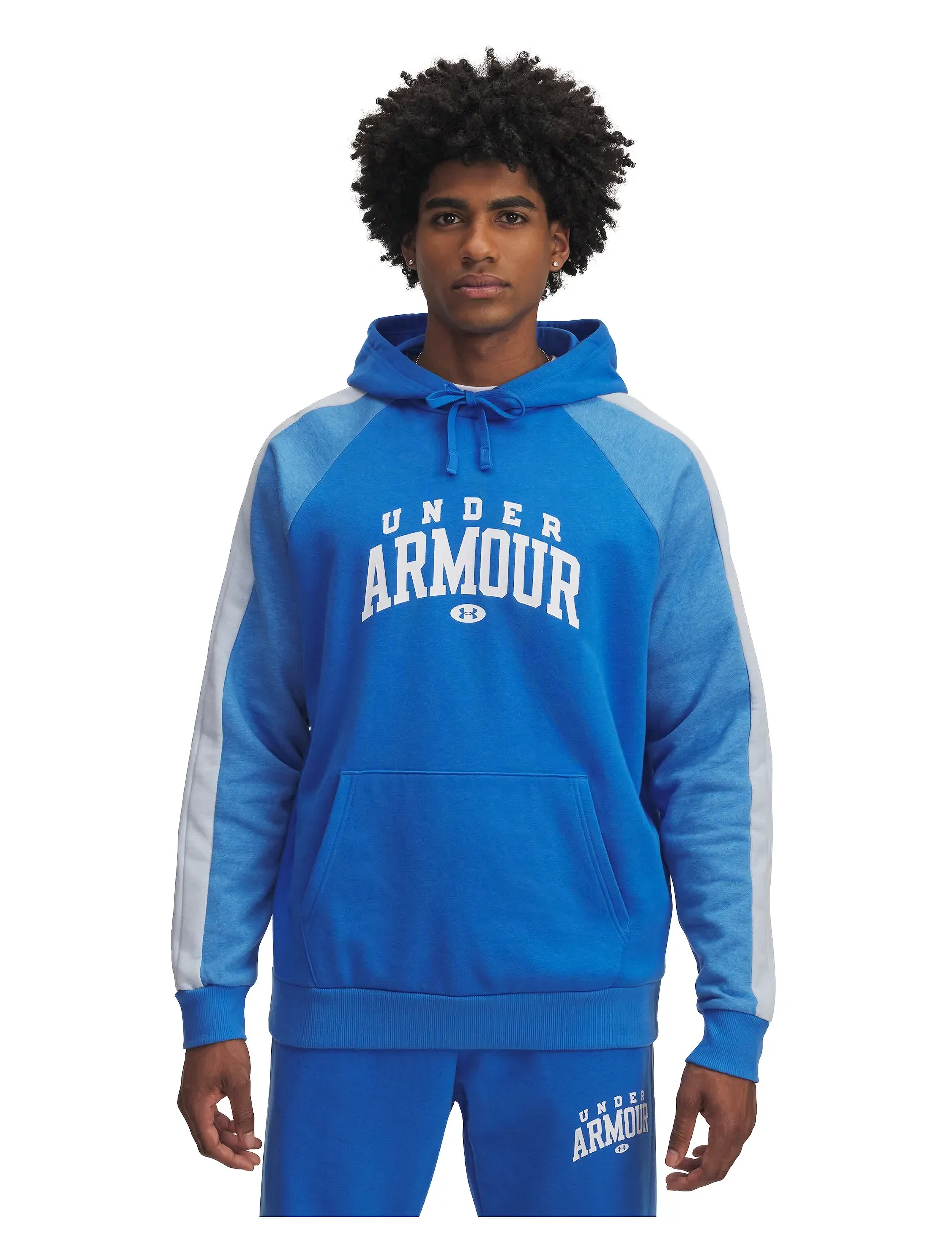 Under Armour Ua Rival Flc Cb Hood, Mænd, Logo Hættetrøje, Blå, Str: M