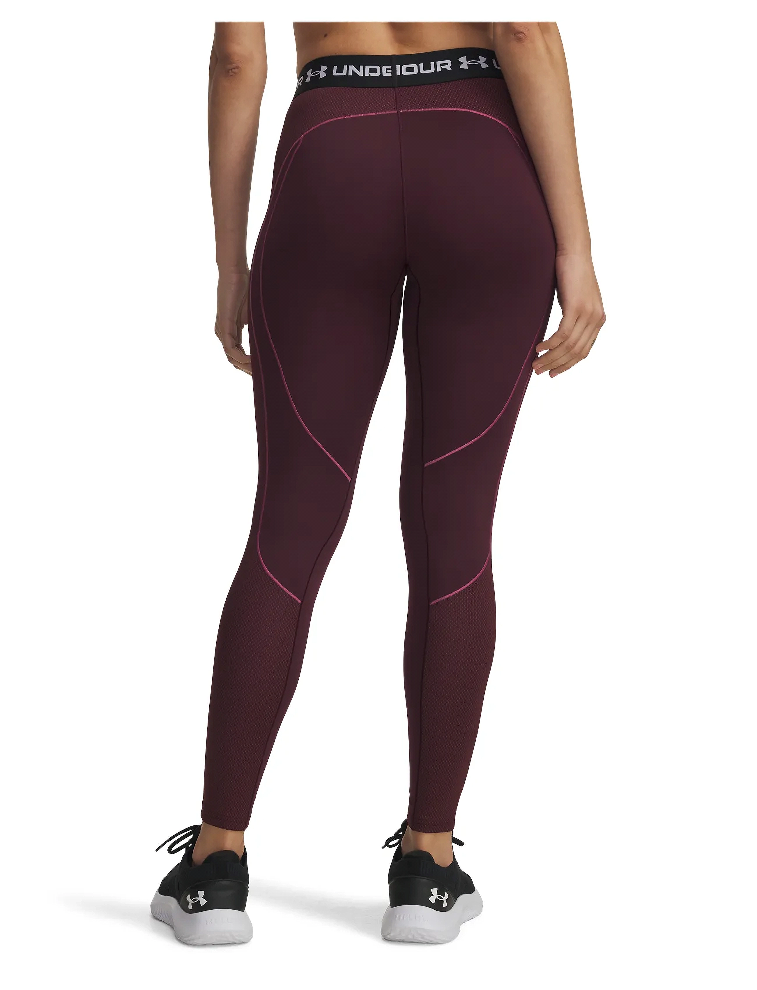 Under Armour - UA ColdGear Novelty Legging - fuld længde - dark maroon - 3