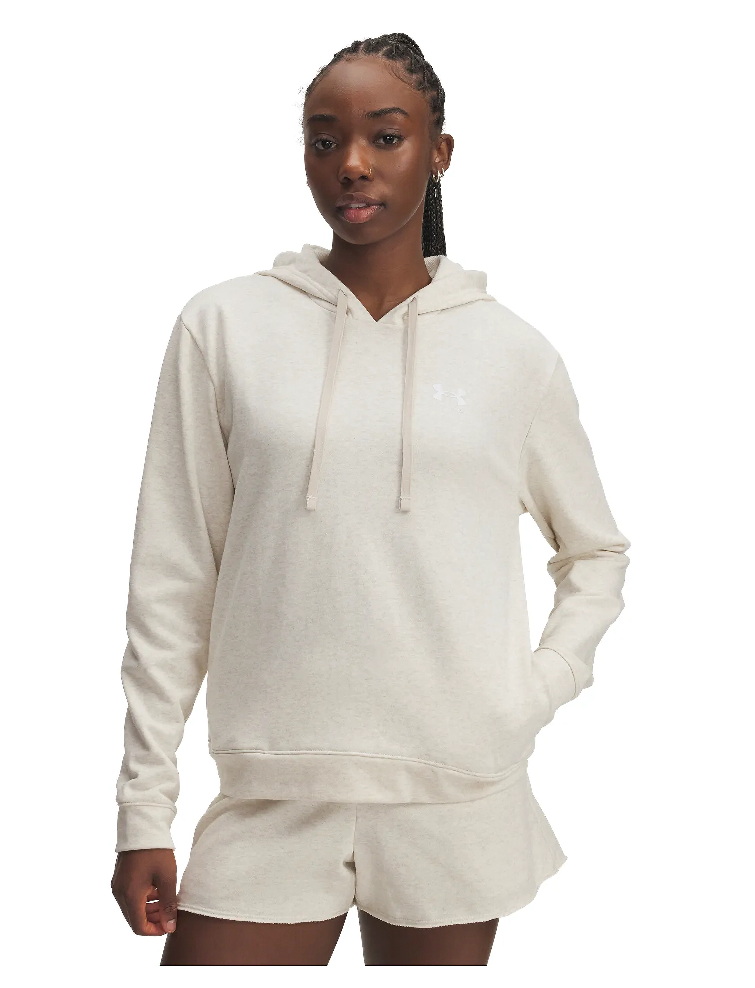 Under Armour - UA Rival Terry Hoodie - peysur - oatmeal light heather - 0