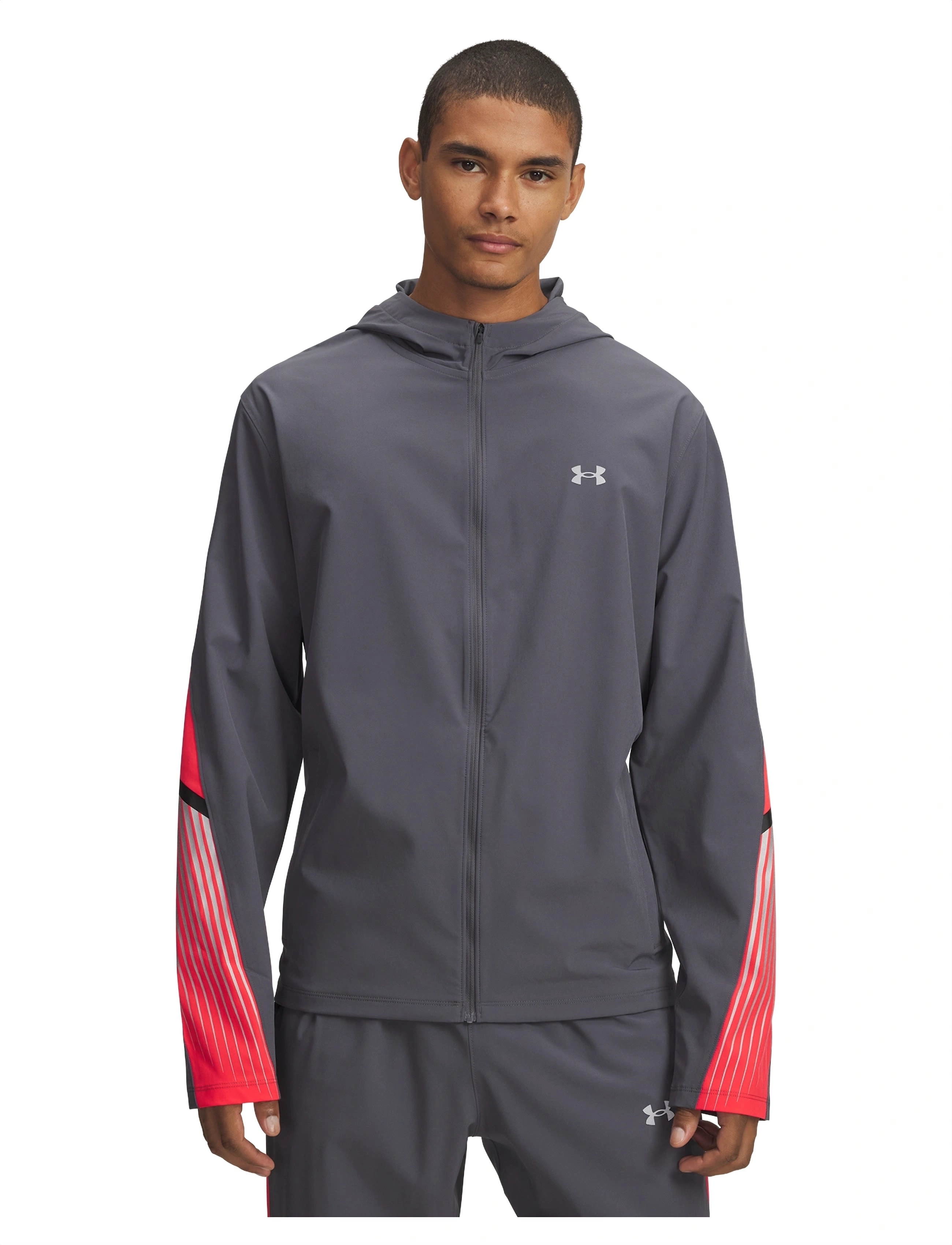 Under Armour Ua Velociti Storm Hooded Jkt, L, Sport Jackets, Grau - Training Männerswear