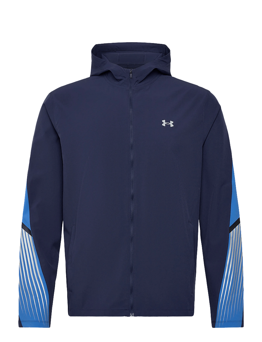 Under Armour - UA Velociti Storm Hooded Jkt - sportjackor - washed navy - 1
