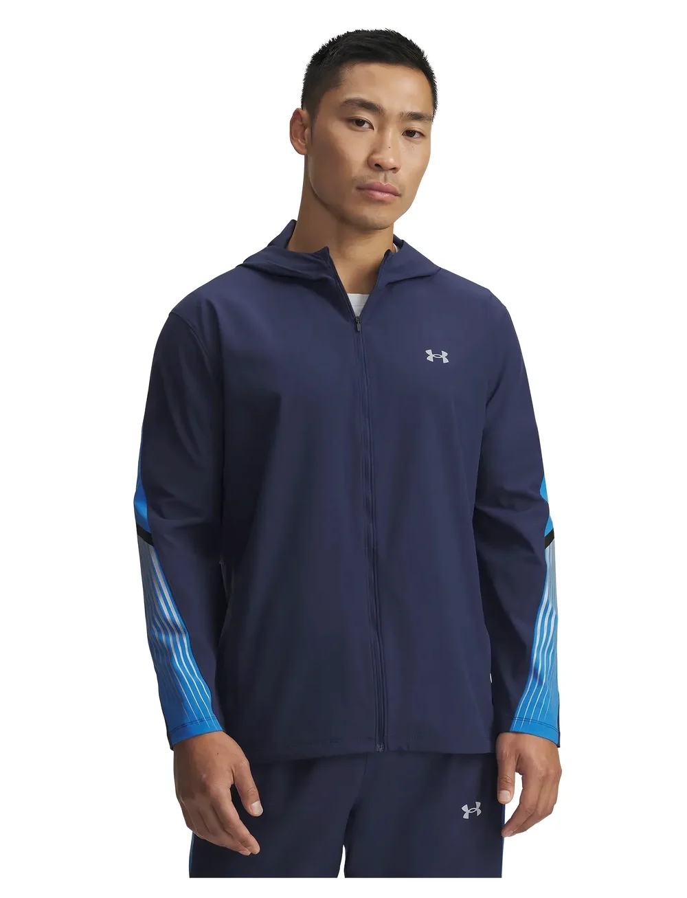 Under Armour - UA Velociti Storm Hooded Jkt - sportjackor - washed navy - 0