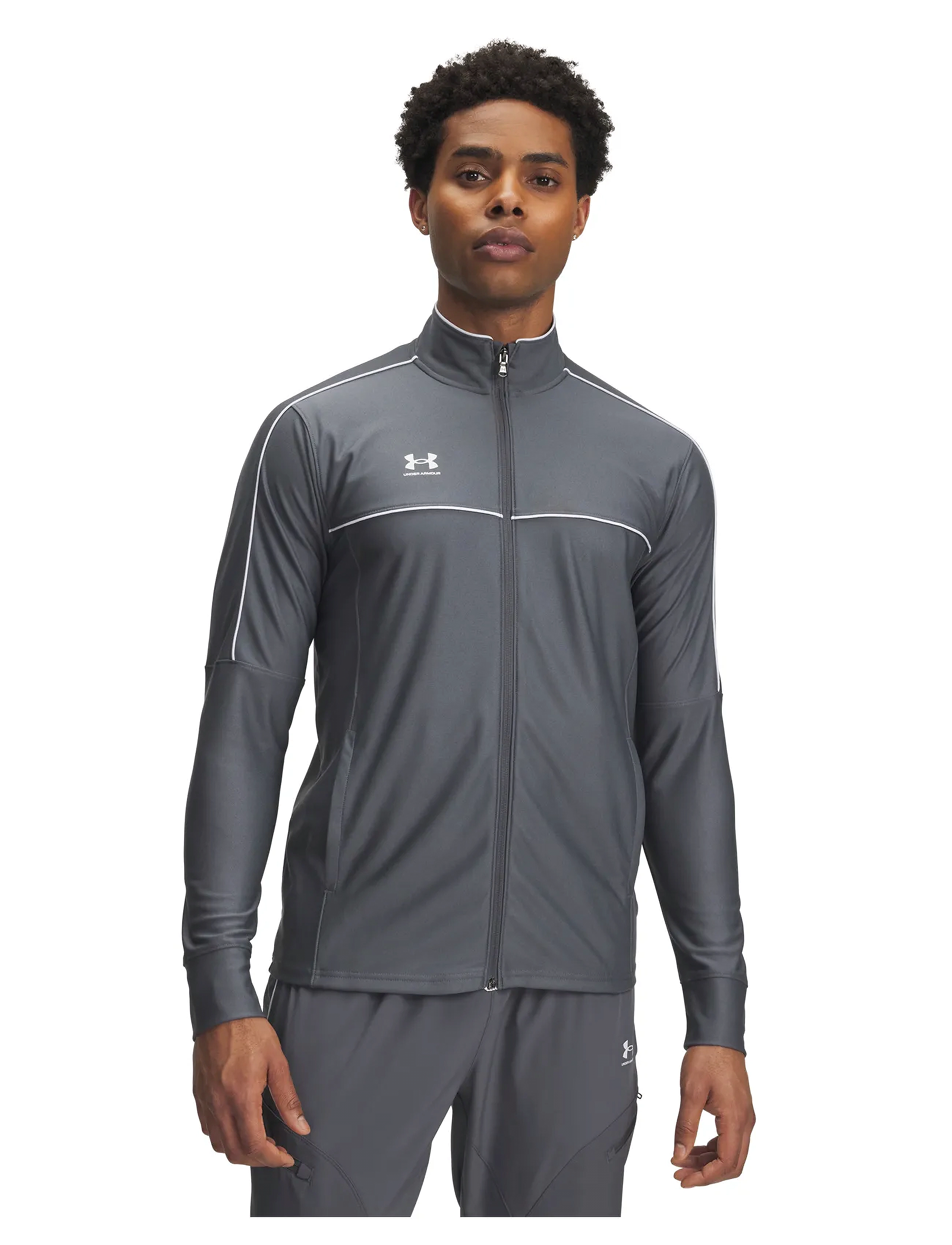 Under Armour M Challenger Track Jacket, S, Sport Jackets, Grau - Training Männerswear