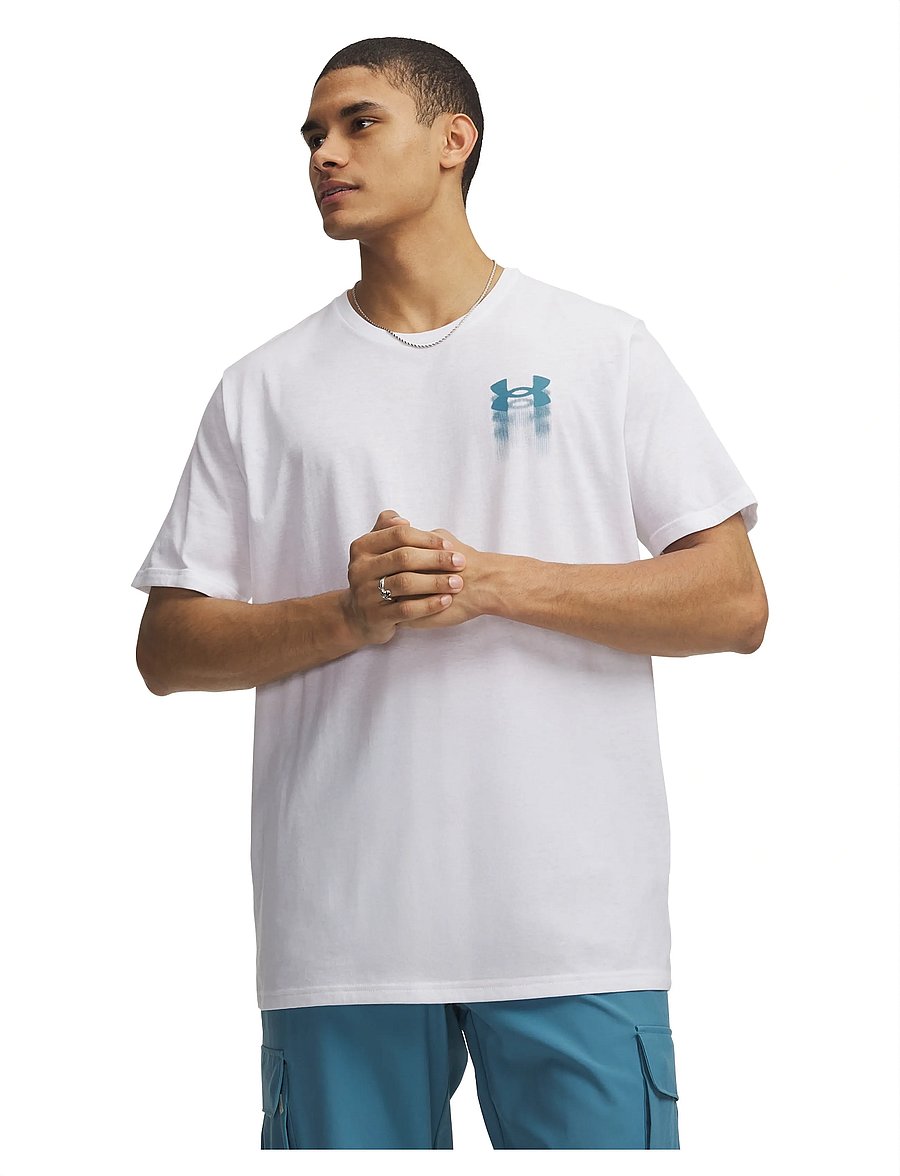 Under Armour - UA M BLUR LOGO SS - alussärgid ja t-särgid - white - 0