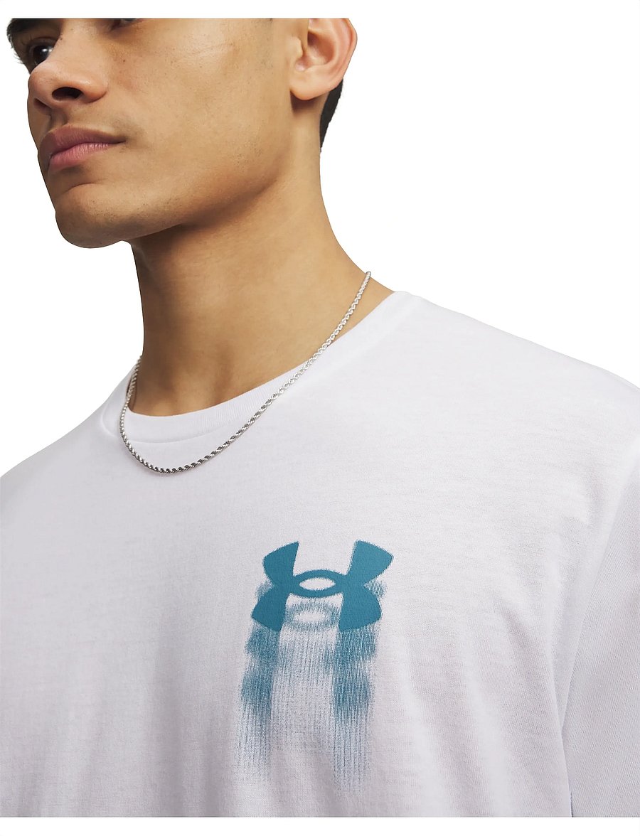 Under Armour - UA M BLUR LOGO SS - alussärgid ja t-särgid - white - 4