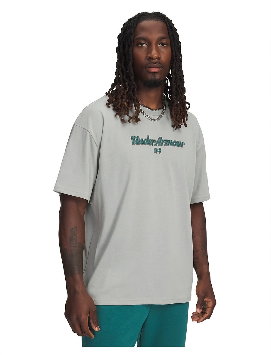 Under Armour - UA M HWT WM SS - t-shirts - titanium - 0