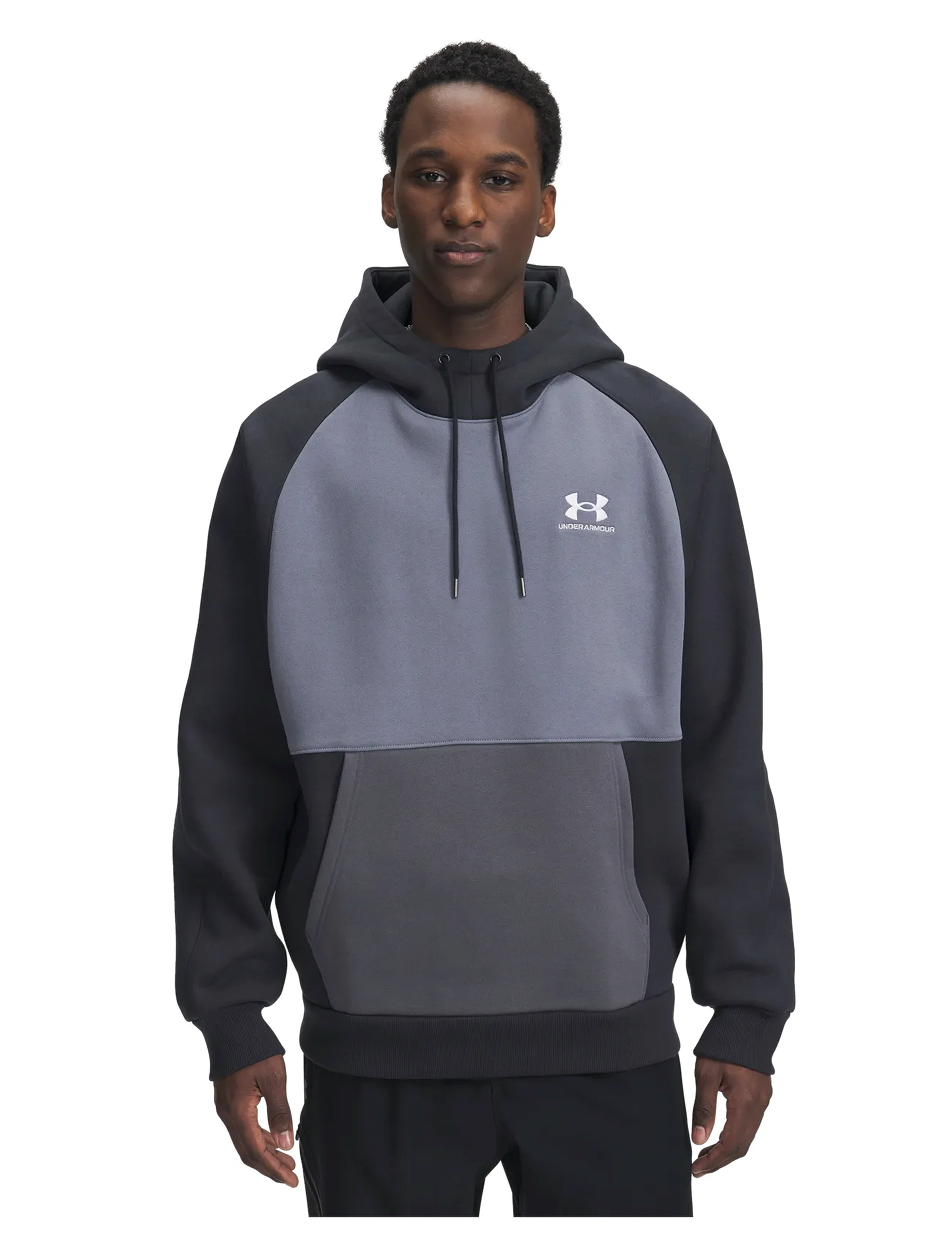 Under Armour UA Icon HW Colorblocked Hdy - Sweatshirts - ANTHRACITE / grey