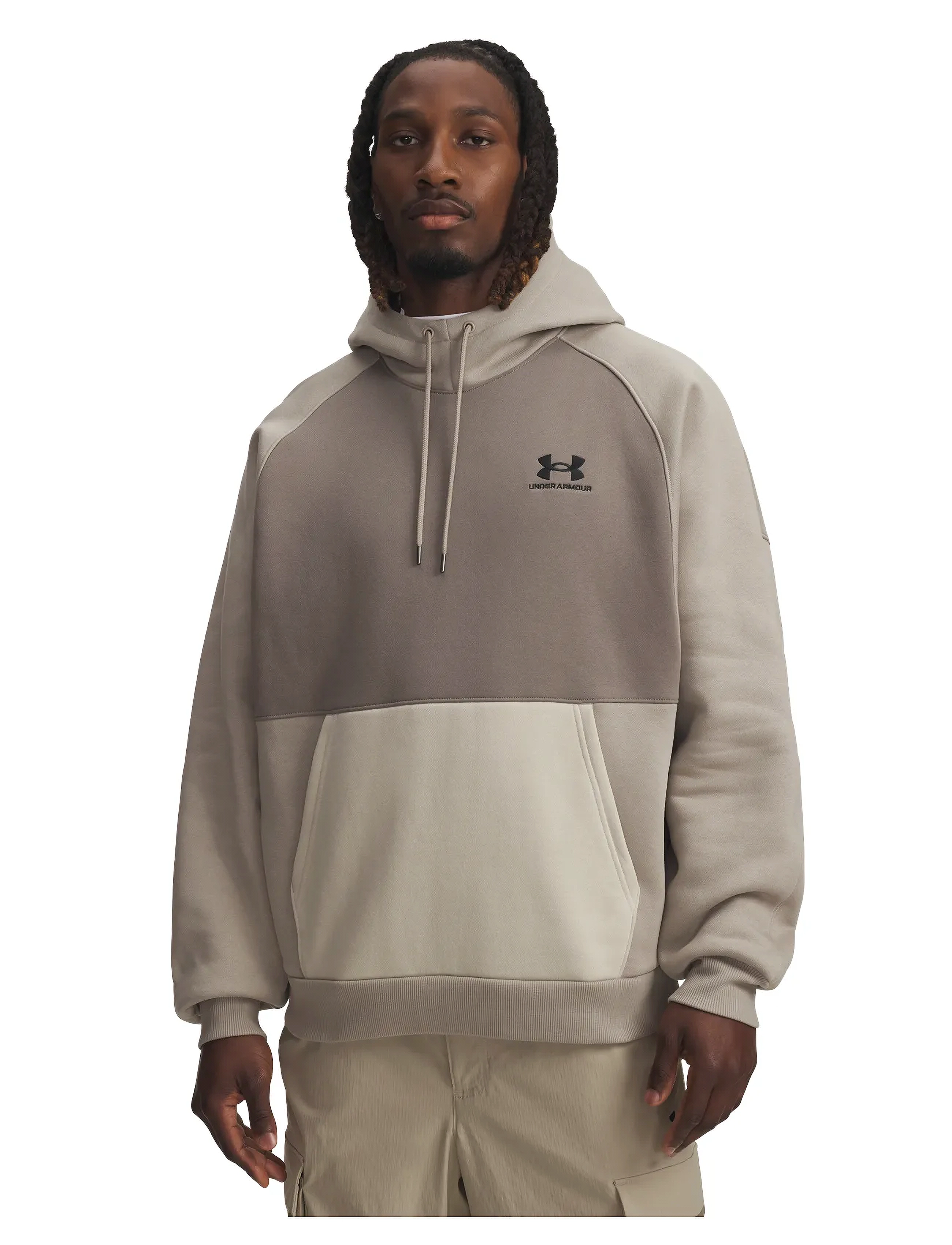 Under Armour UA Icon HW Colorblocked Hdy - Kapuzenpullover - TIMBERWOLF TAUPE / beige