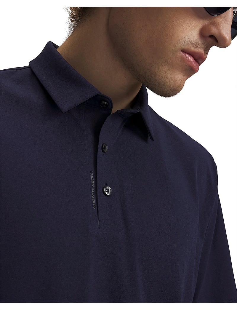Under Armour - UA Drive Bonded Polo - toppar & t-shirts - midnight navy - 4