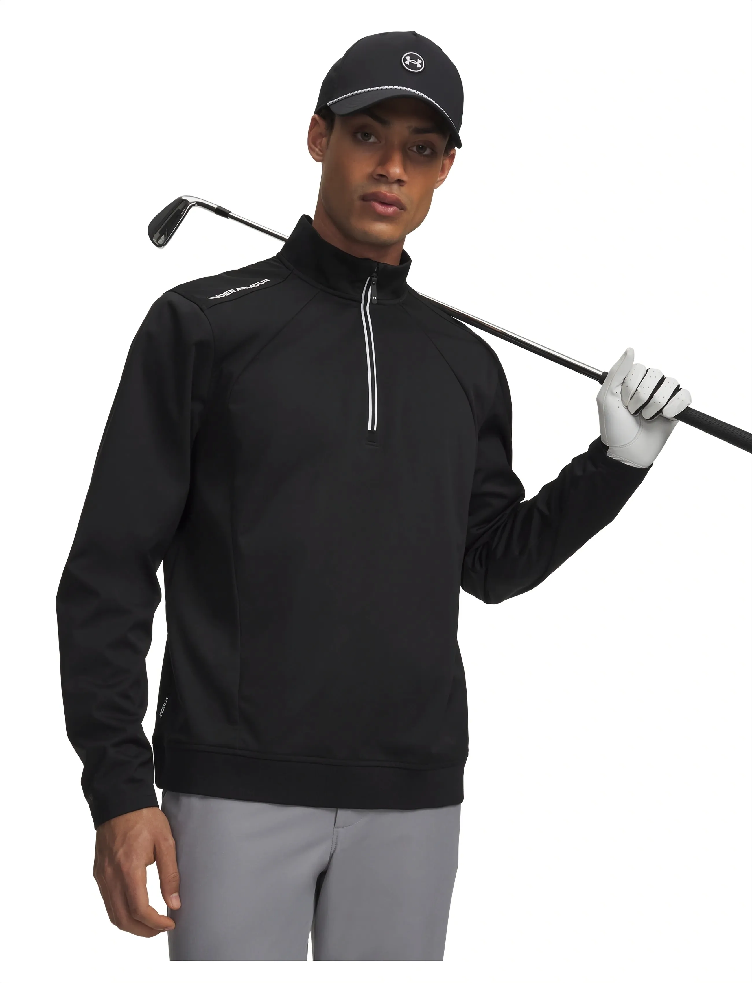 Under Armour UA Drive Wind 1/2 Zip - T-Shirts - BLACK / black