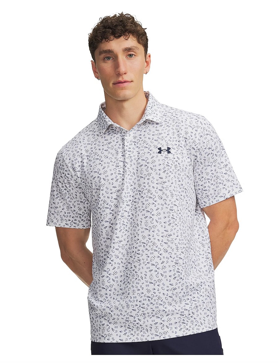 Under Armour - UA Matchplay Printed Polo - alussärgid ja t-särgid - white - 0