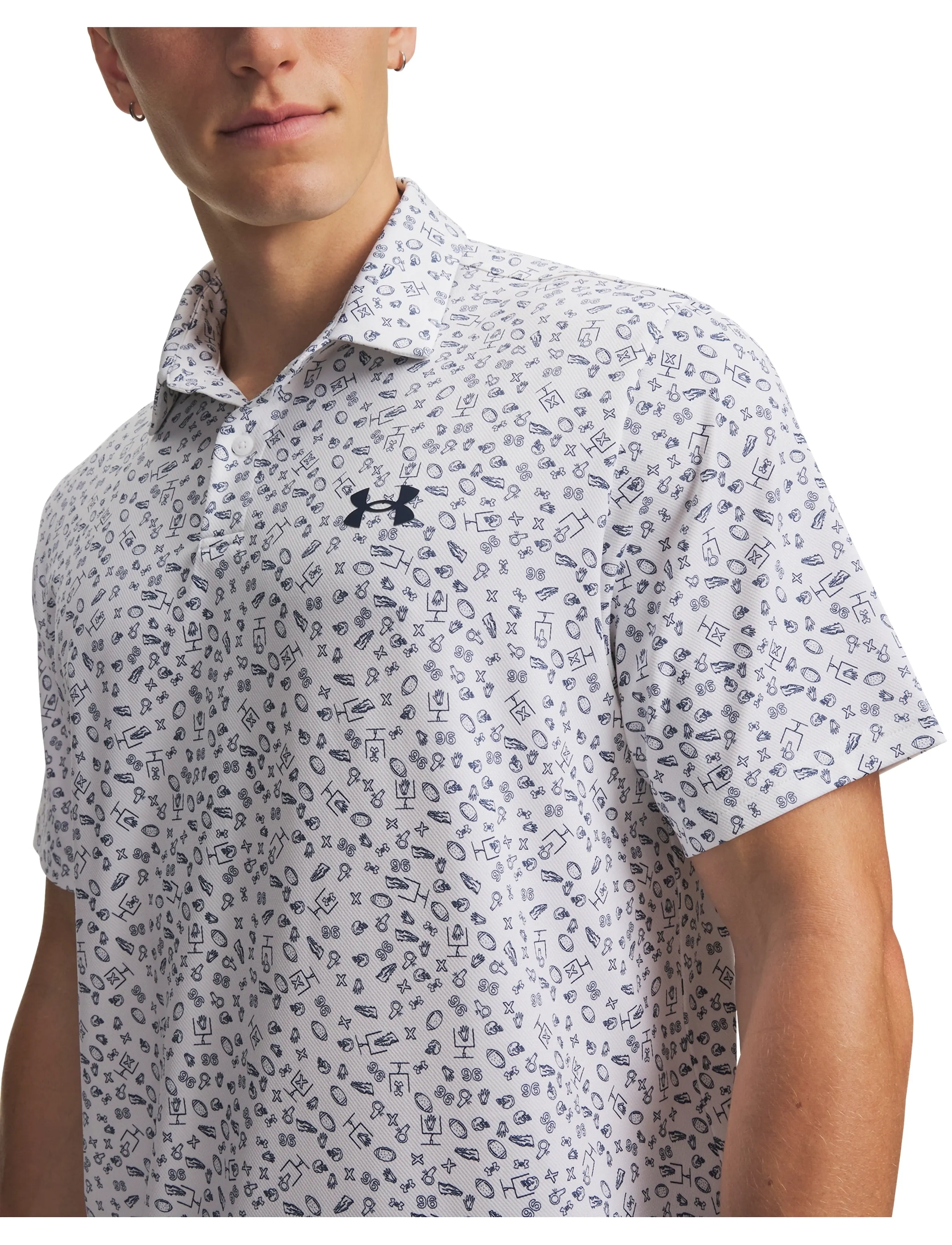 Under Armour - UA Matchplay Printed Polo - polos - white - 4