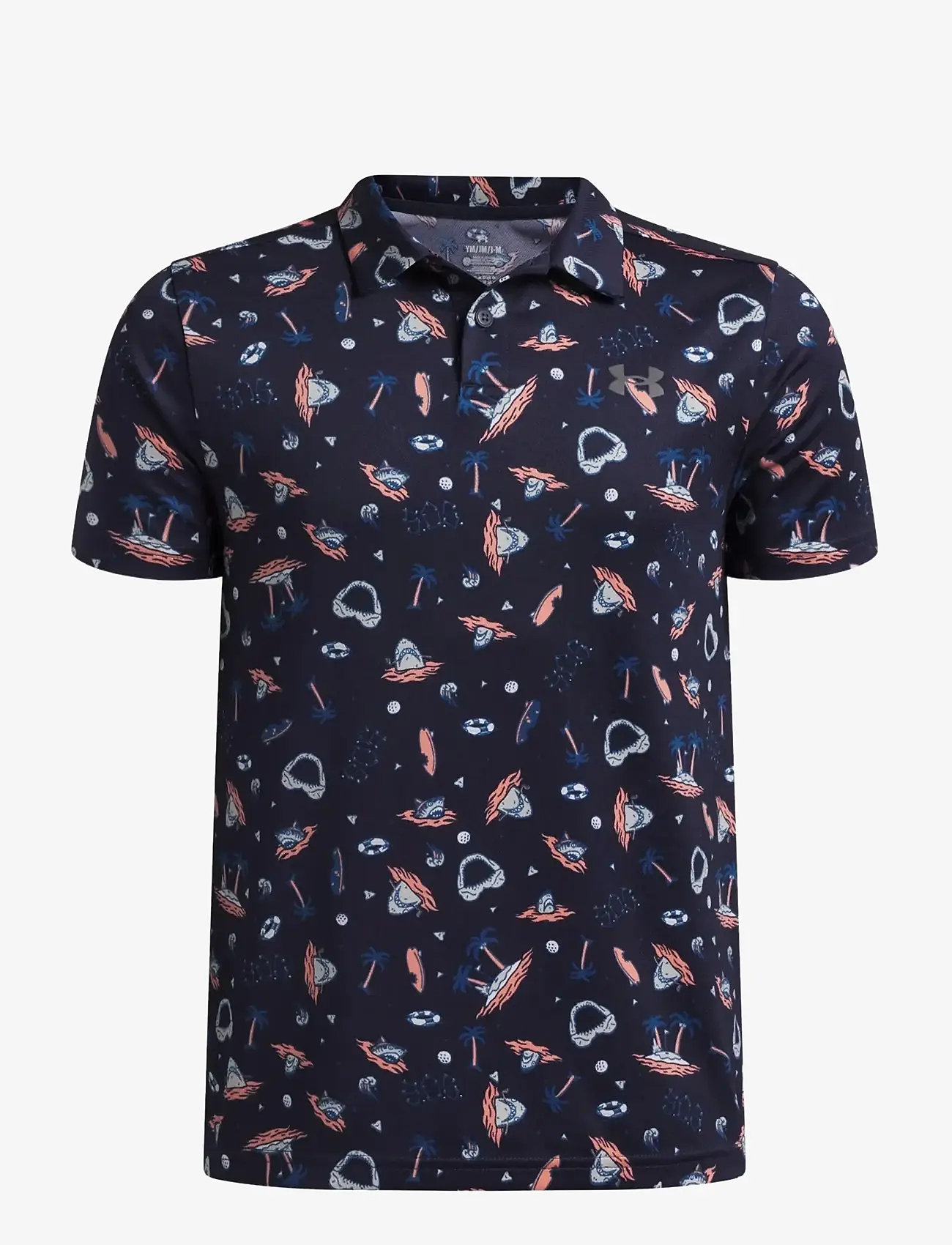 Under Armour - UA Matchplay Printed Polo - oberteile & t-shirts - midnight navy - 0