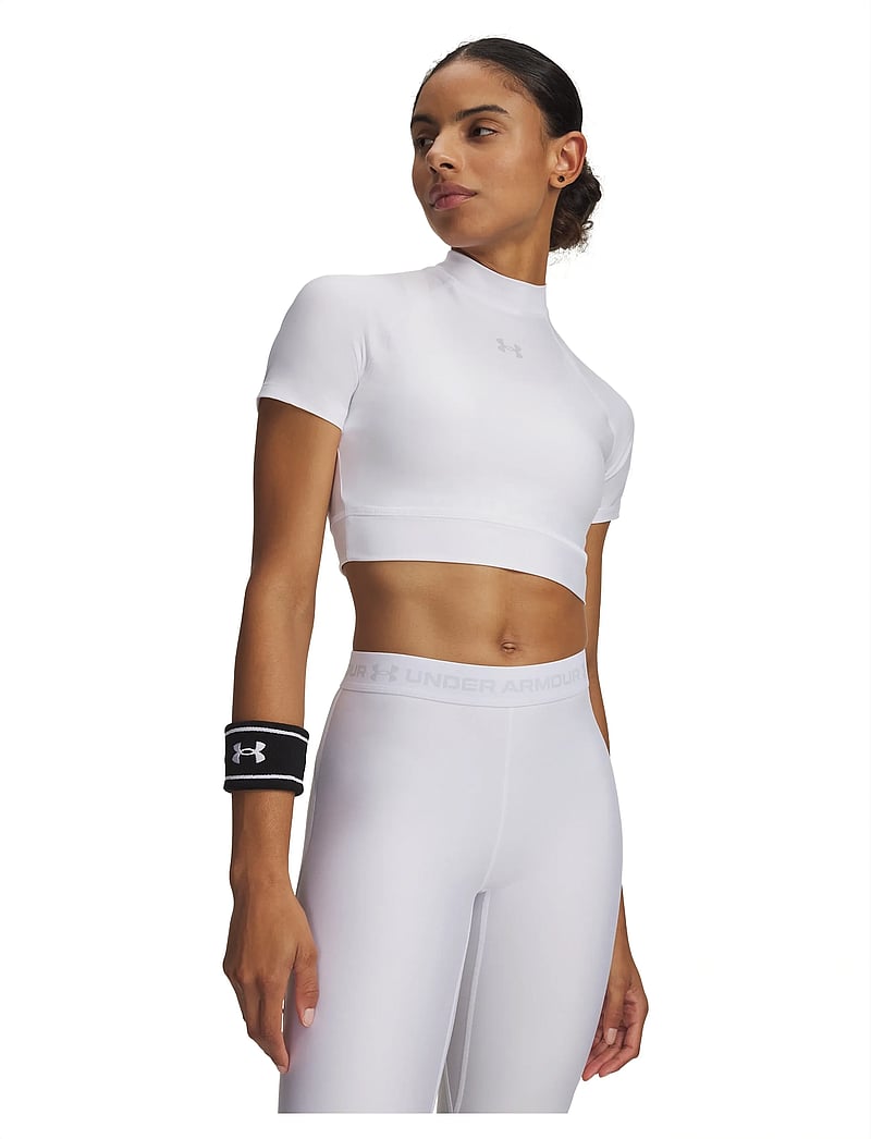 Under Armour - HeatGear Crop Mock SS - crop tops - white - 0