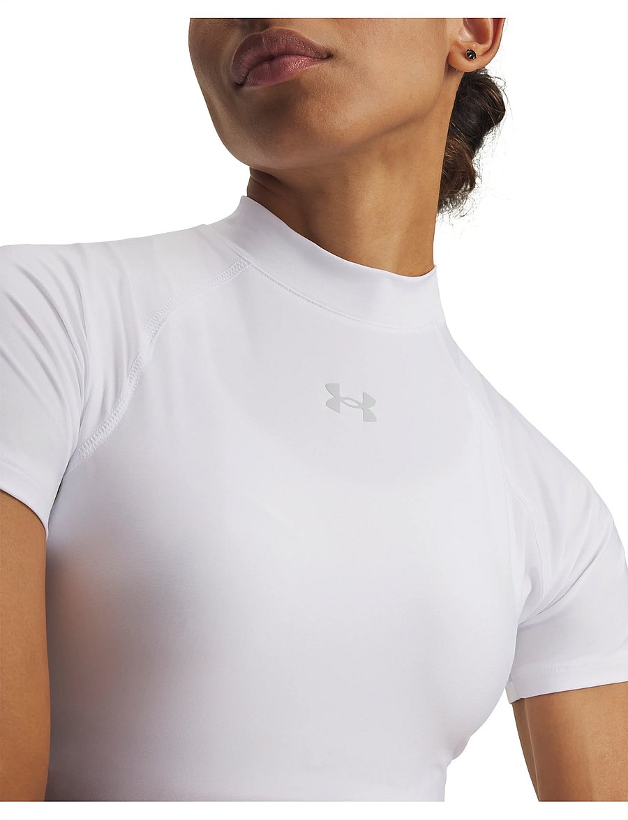 Under Armour - HeatGear Crop Mock SS - crop-tops - white - 4