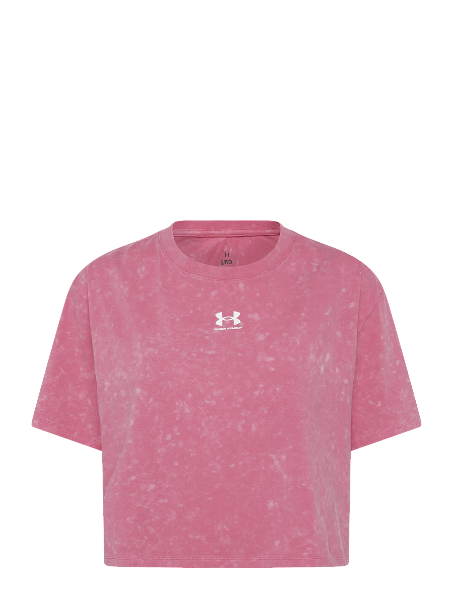 Under Armour - UA Rival Boxy Tee Wash - t-shirts - super pink - 1