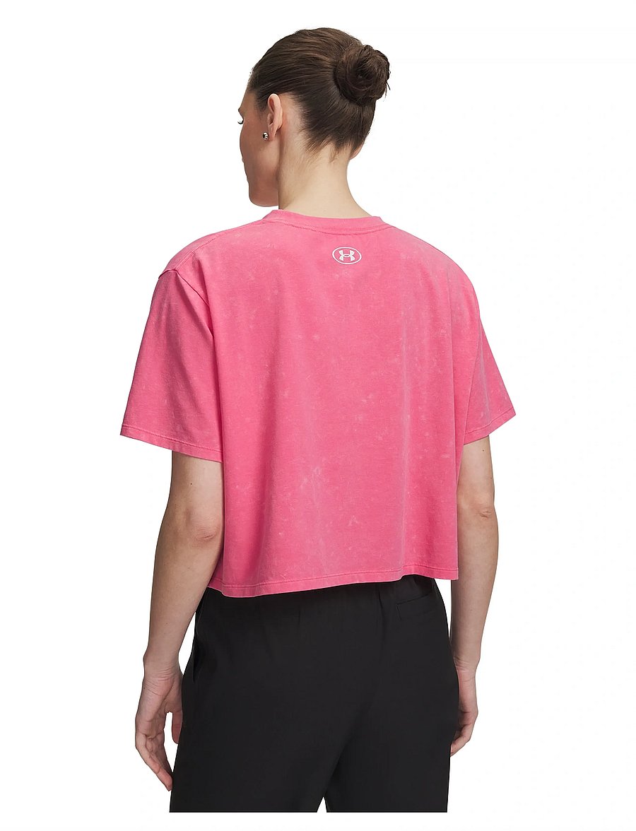 Under Armour - UA Rival Boxy Tee Wash - t-shirts - super pink - 3