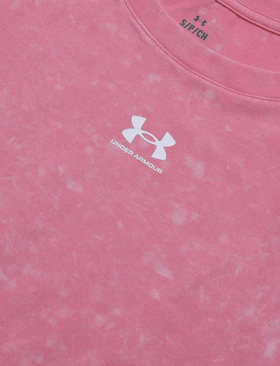 Under Armour - UA Rival Boxy Tee Wash - t-shirts - super pink - 5