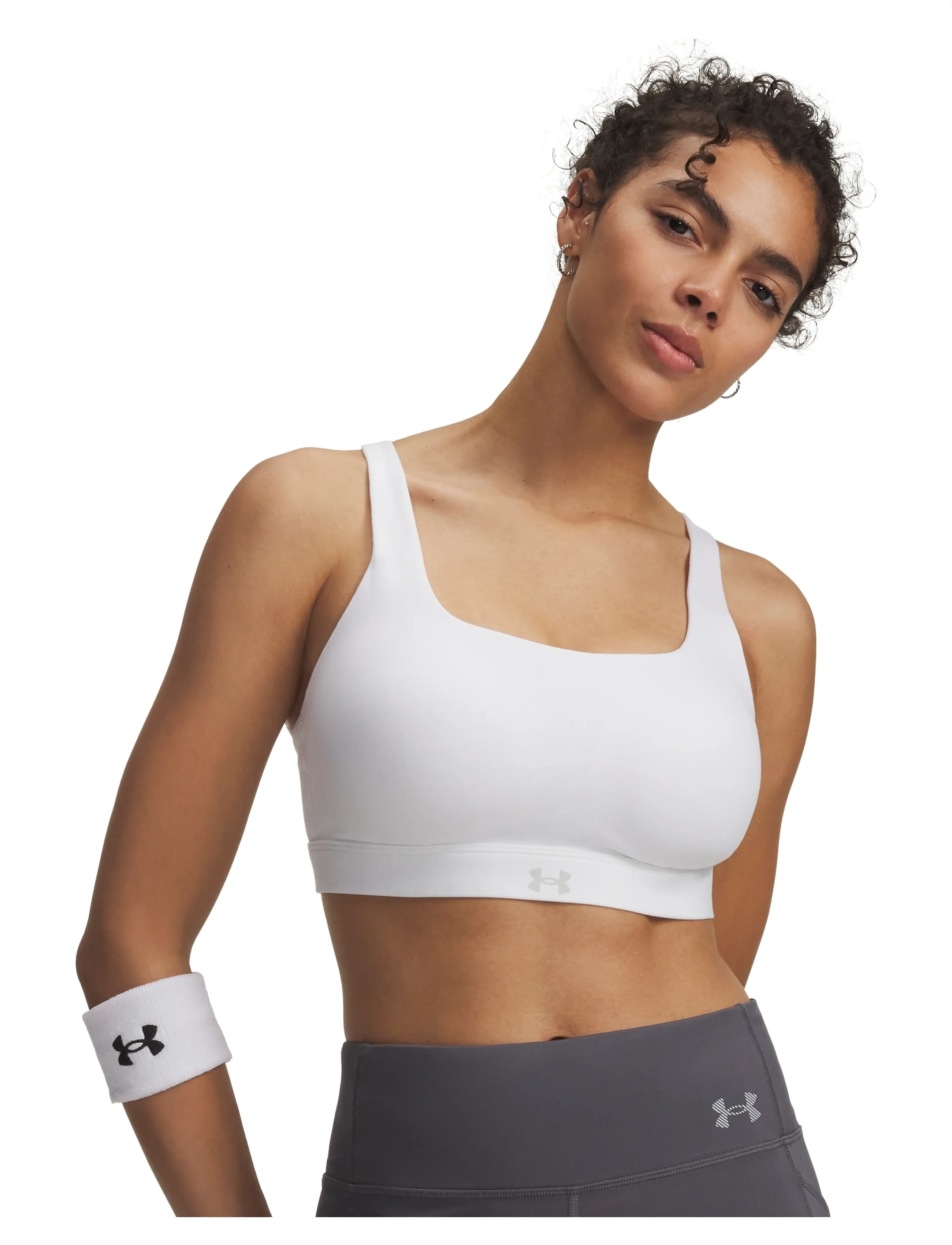 Under Armour Ua Motion High Bra, M/D/DD, White, Sport Clothing > Sport Bras - All, Dame
