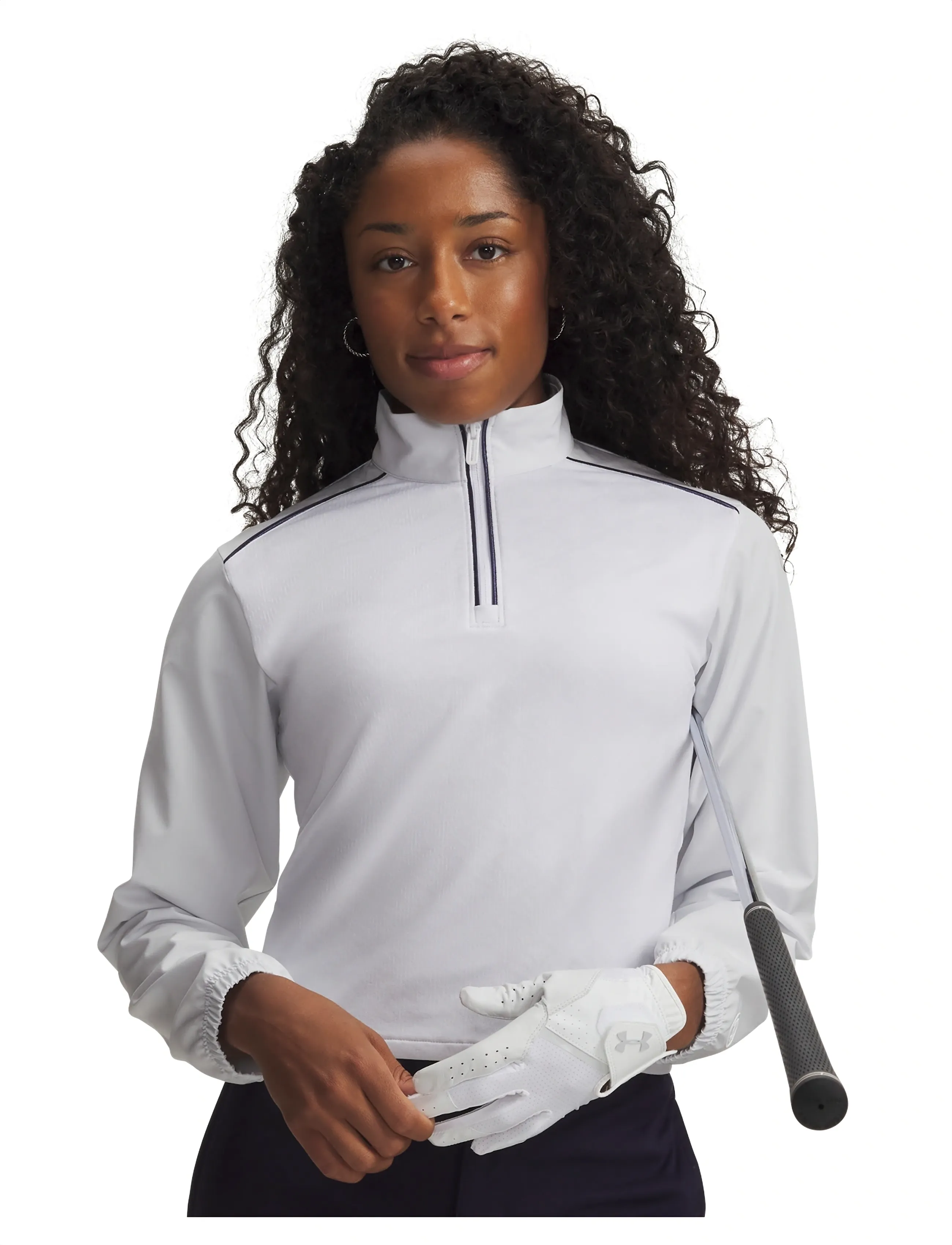 Under Armour Ua Drive 1/2 Zip, XS, White, T-Shirts & Toppe > Langærmede, Dame