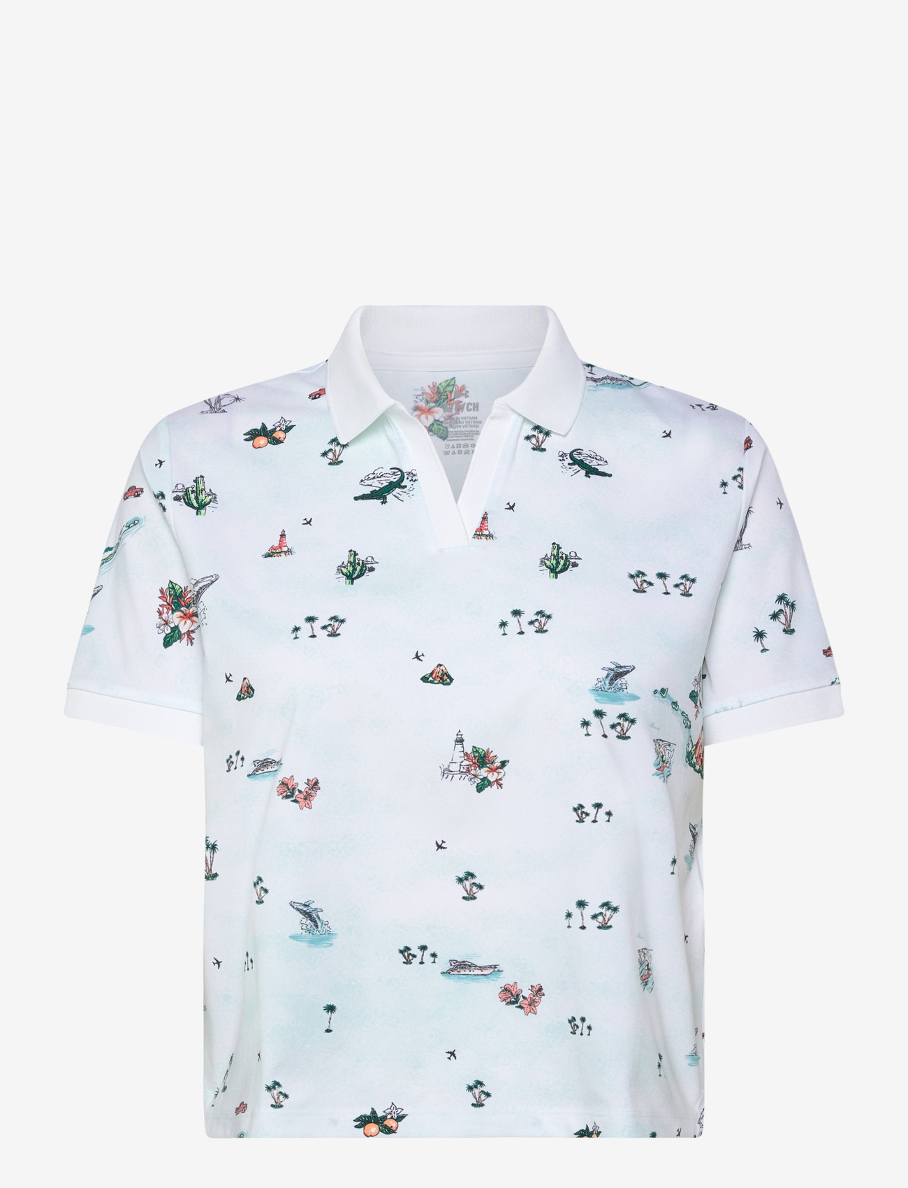 Under Armour - UA Drive Golf Trip Polo - toppar & t-shirts - white - 1