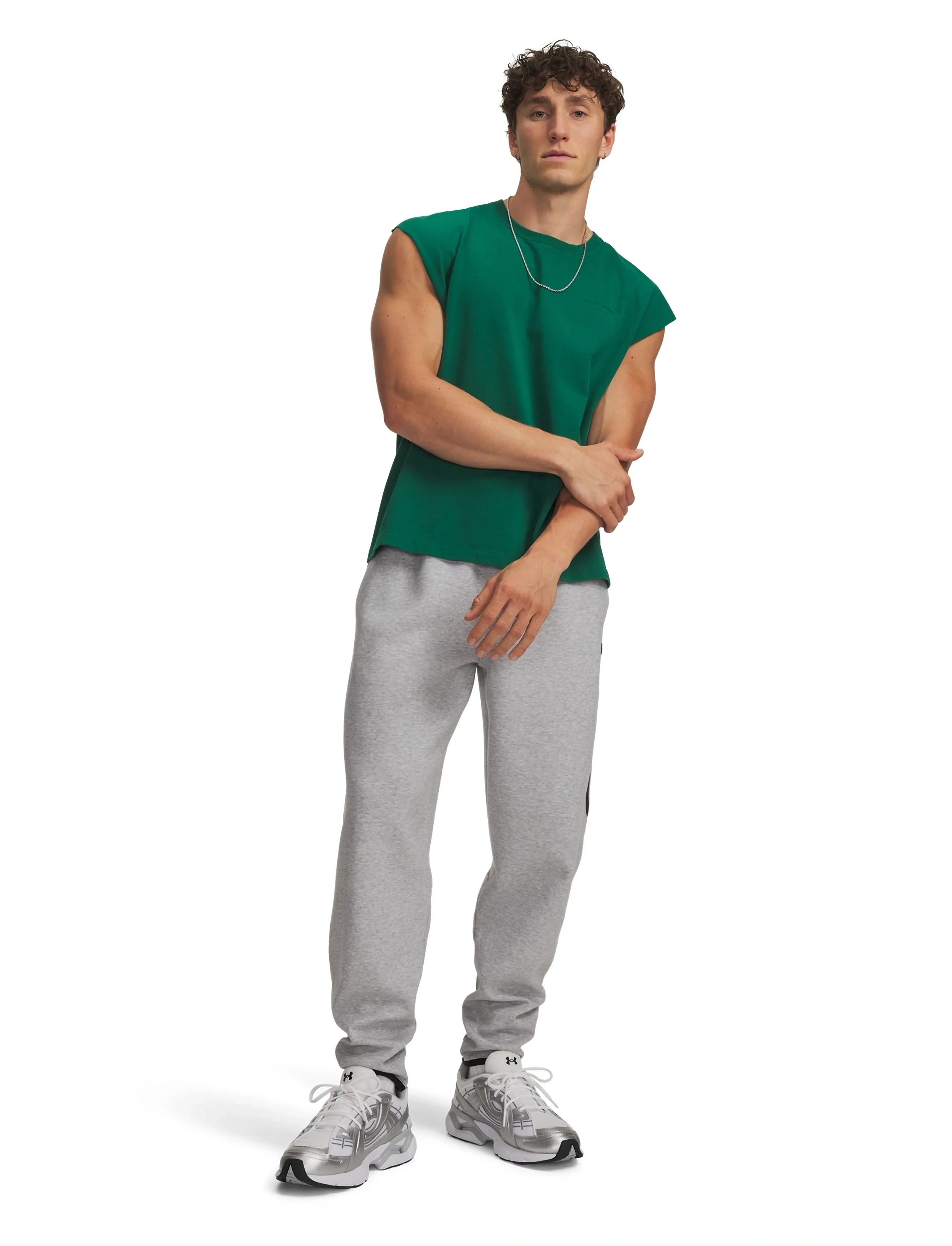 Under Armour - UA Unstoppable Flc Joggers - sweatpants - black medium heather - 4