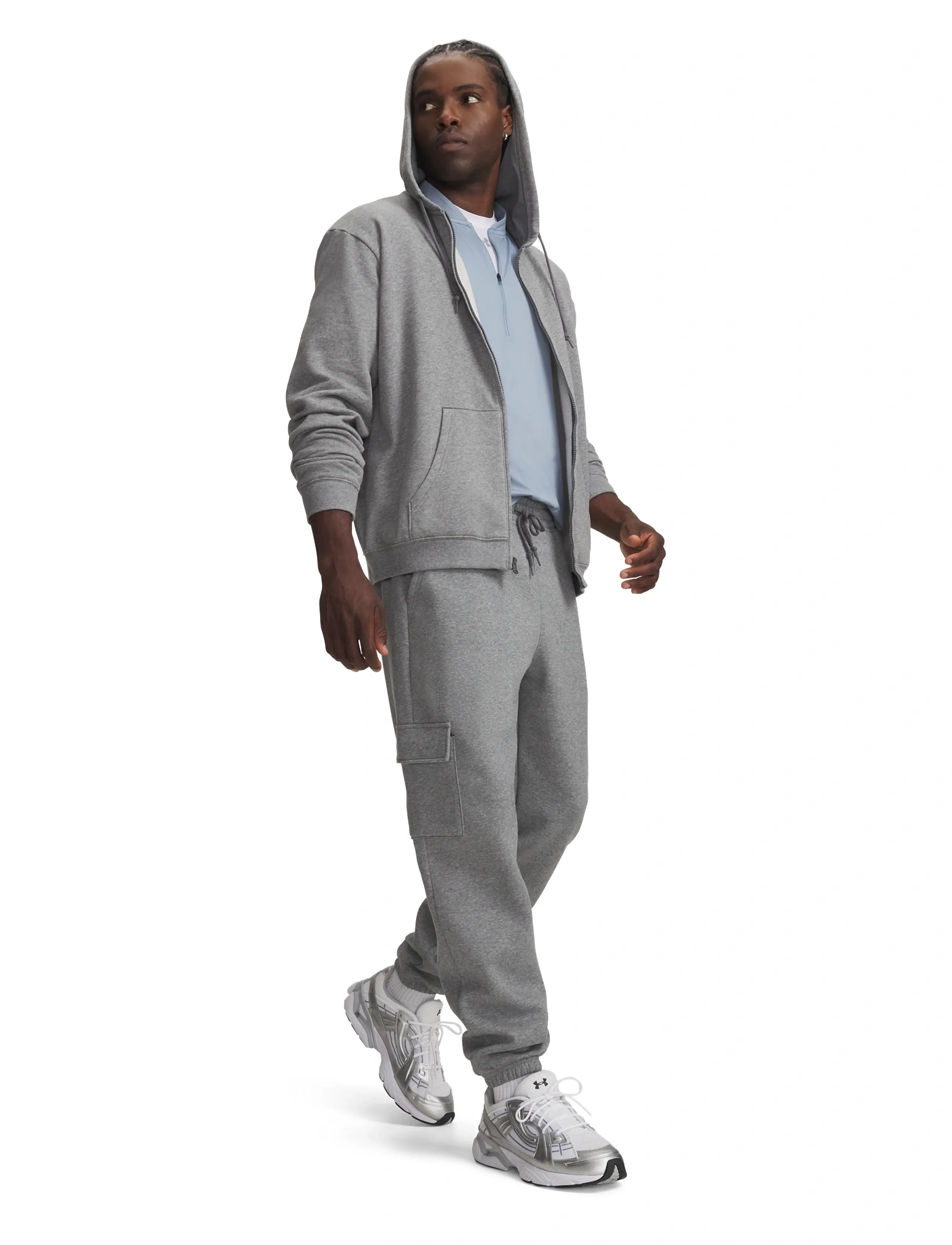 Under Armour - UA Rival Flc Cargo Jgrs - püksid - castlerock light heather - 4
