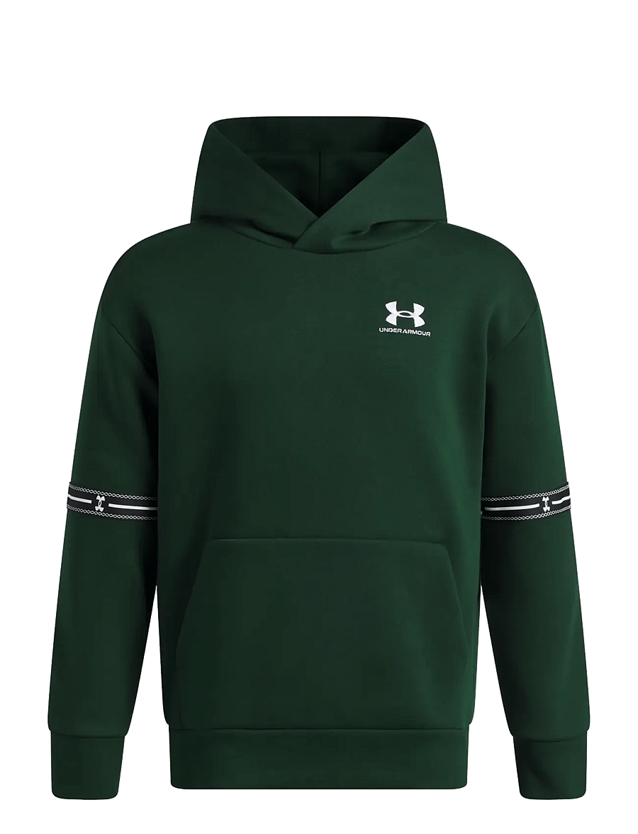 Under Armour - UA B ICON FLC TAPED HD - kapuutsiga dressipluusid - forest green - 0