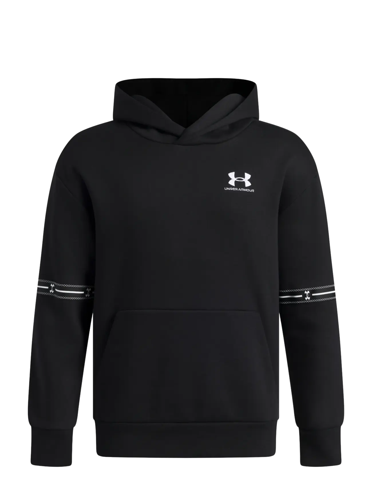 Under Armour Ua B Icon Flc Taped Hd, Børn, Fleece Tapet Hættetrøje, Sort, Str: 122-128