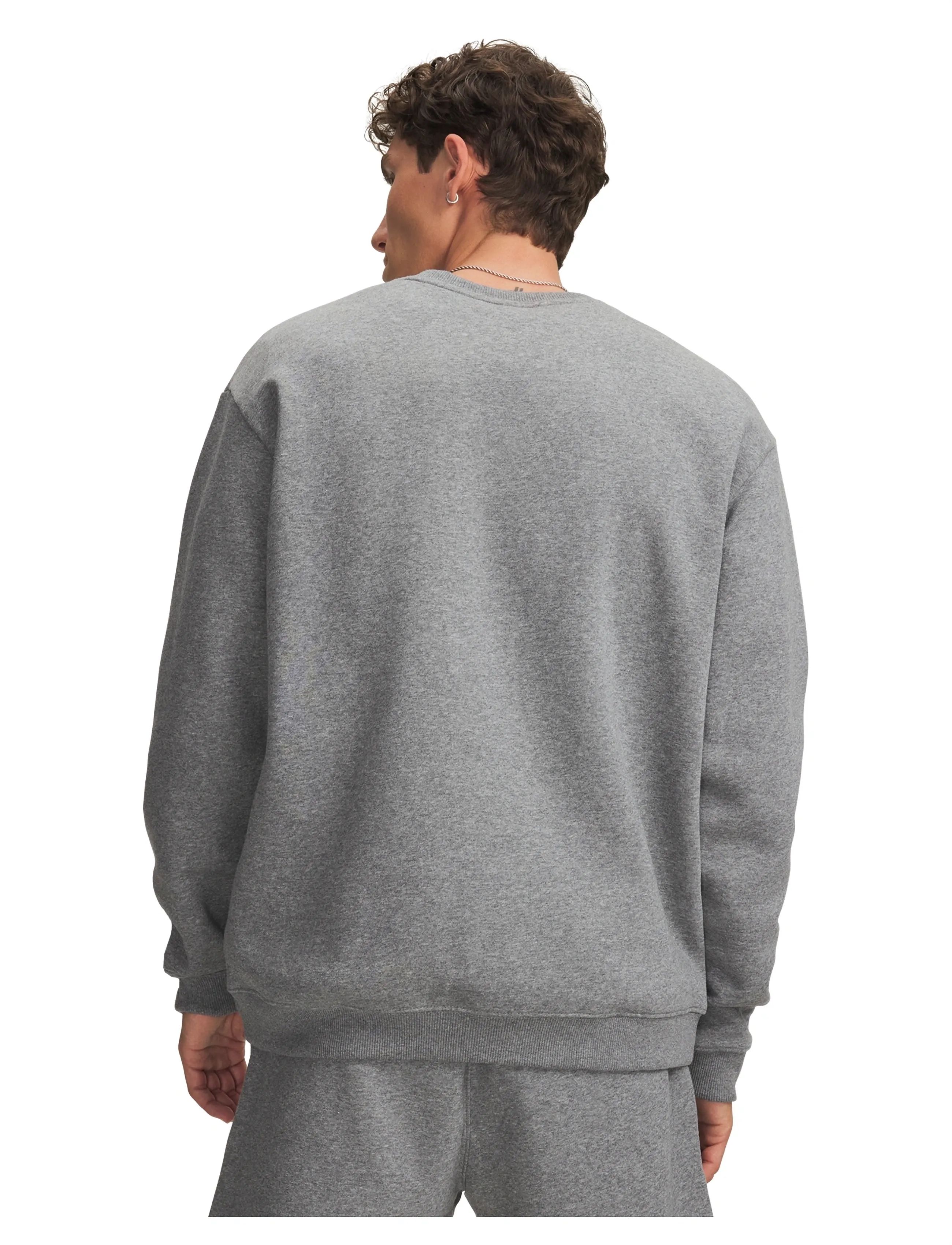 Under Armour - UA RIval Flc Crew - tops - castlerock light heather - 3