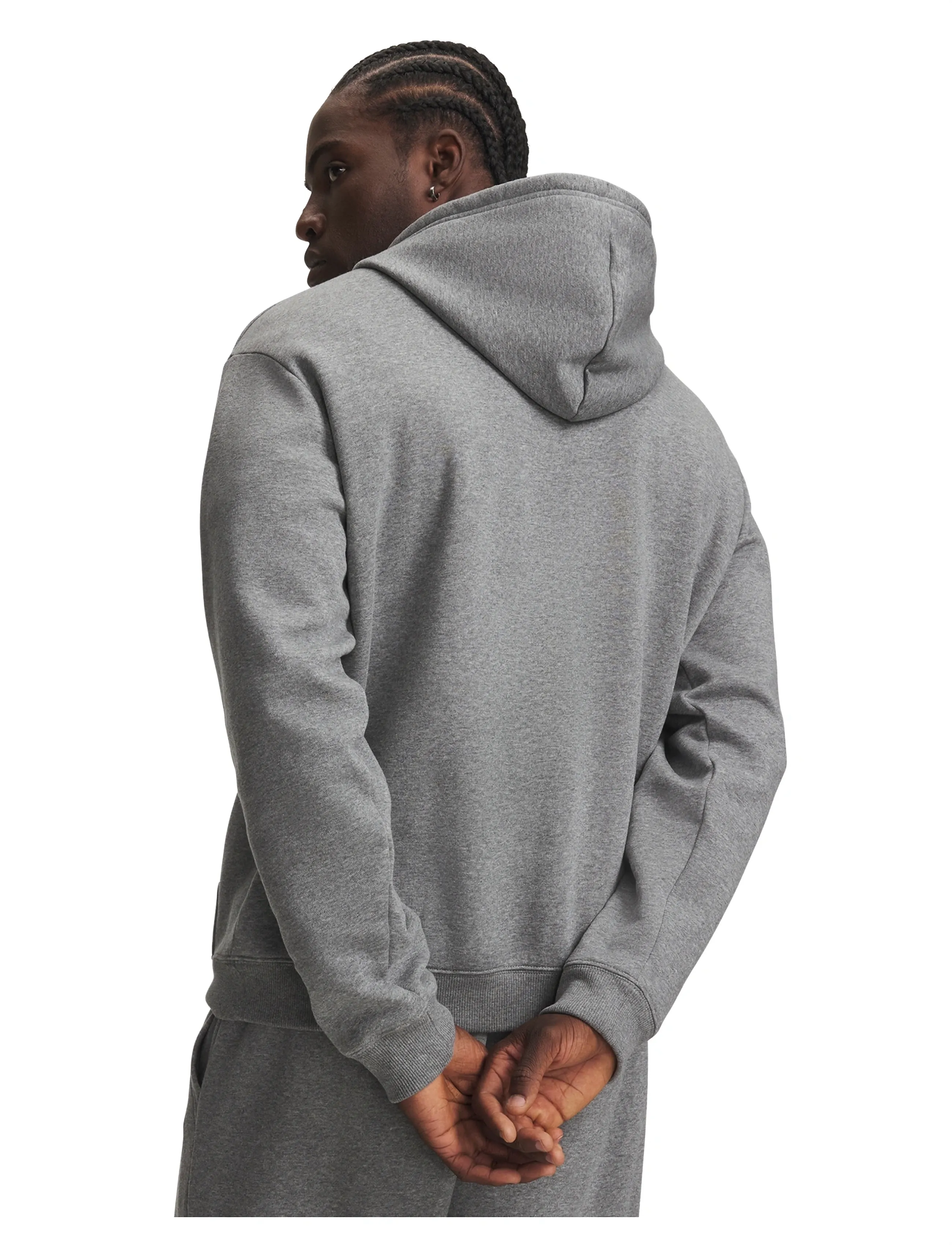 Under Armour - UA Rival Flc Hoodie - tops - castlerock light heather - 3