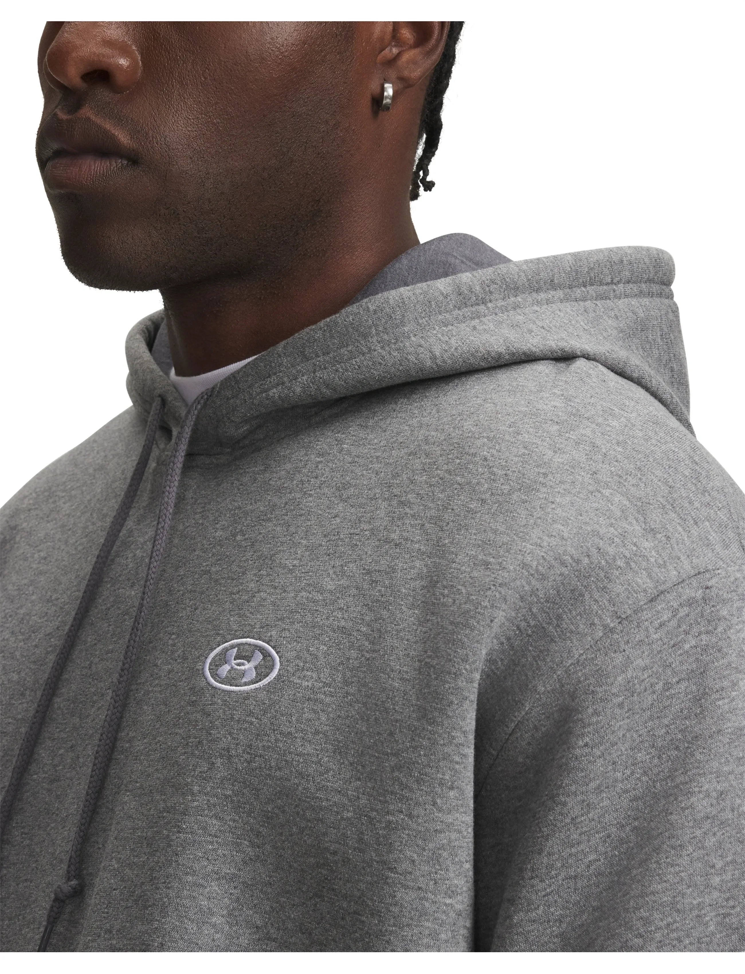 Under Armour - UA Rival Flc Hoodie - tops - castlerock light heather - 4