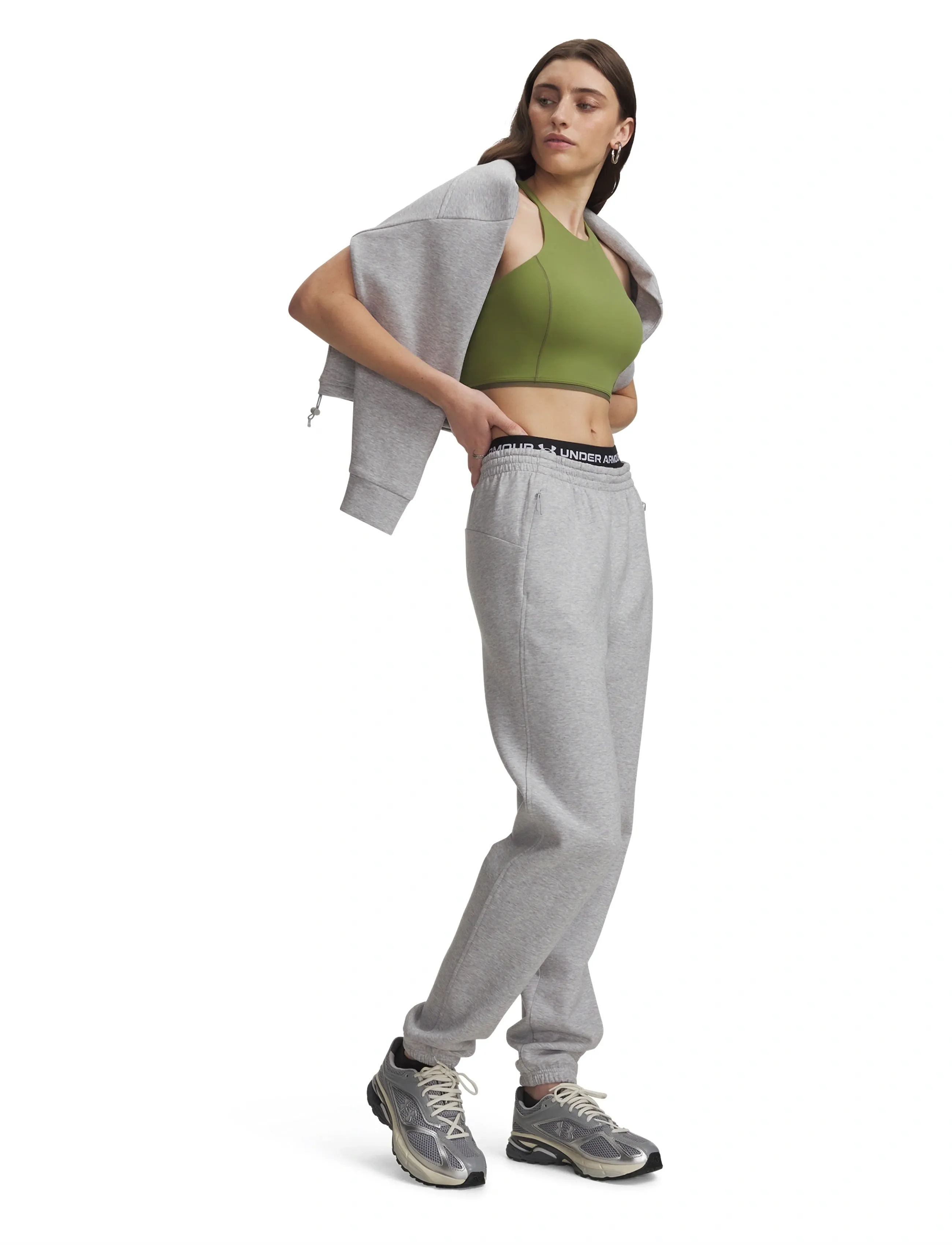 Under Armour - Unstoppable Flc Gym Pant - joggingbukser - mod gray light heather - 4