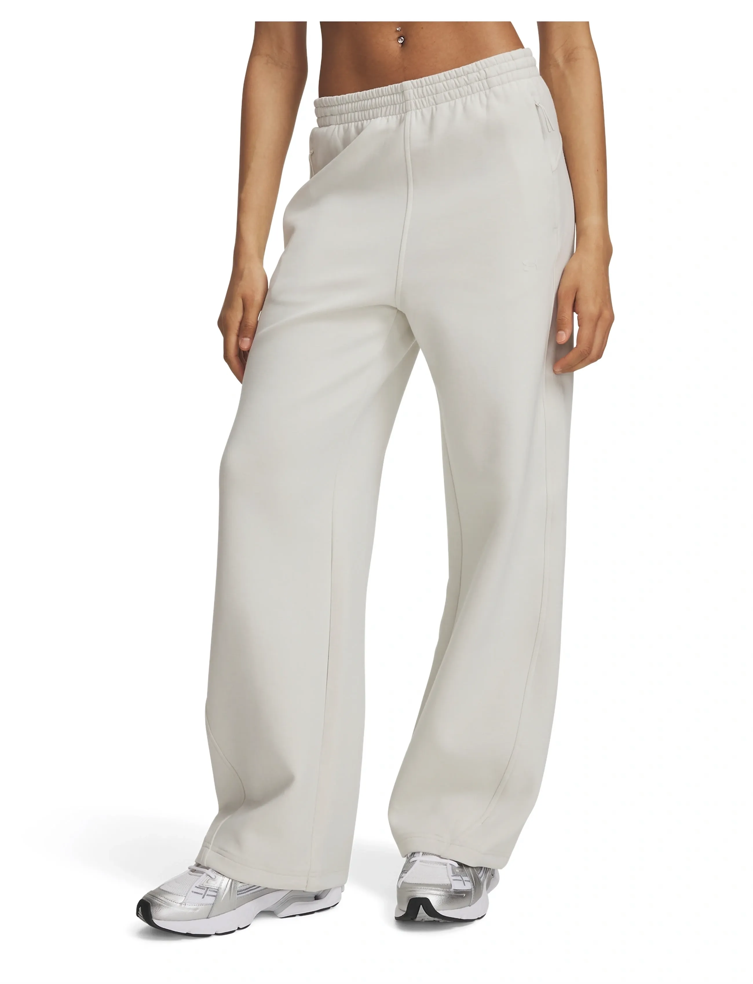 Under Armour Unstoppable Flc Open Pant, XS, White, Sport Pants > Sport Training Pants, Dame