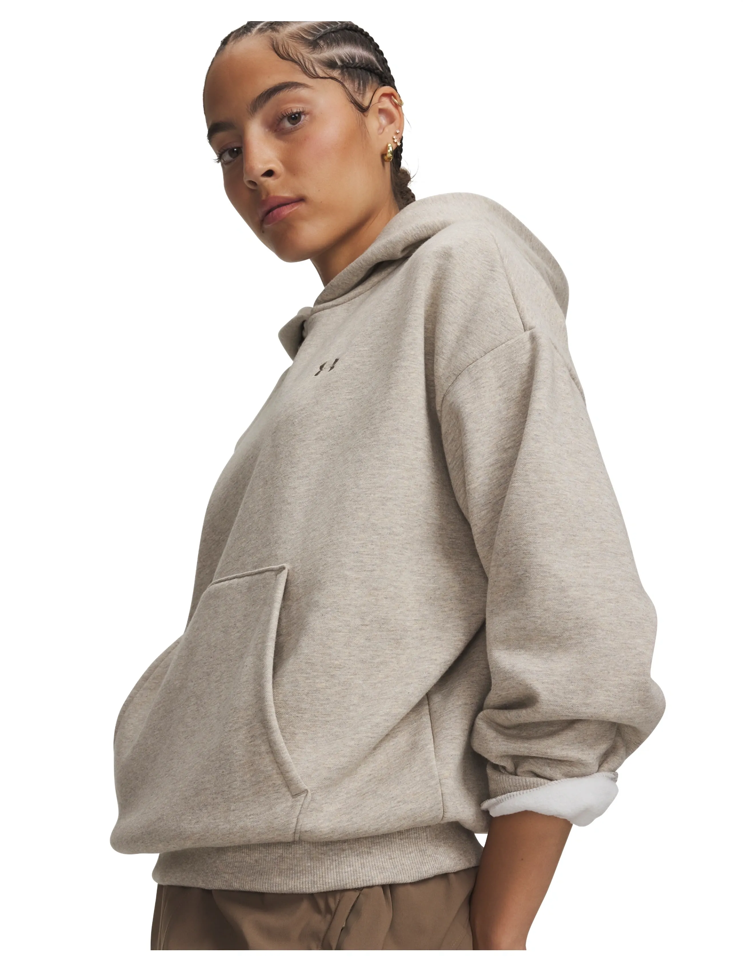 Under Armour - Icon Fleece Hoodie - kapuutsiga dressipluusid - timberwolf taupe light hthr - 4