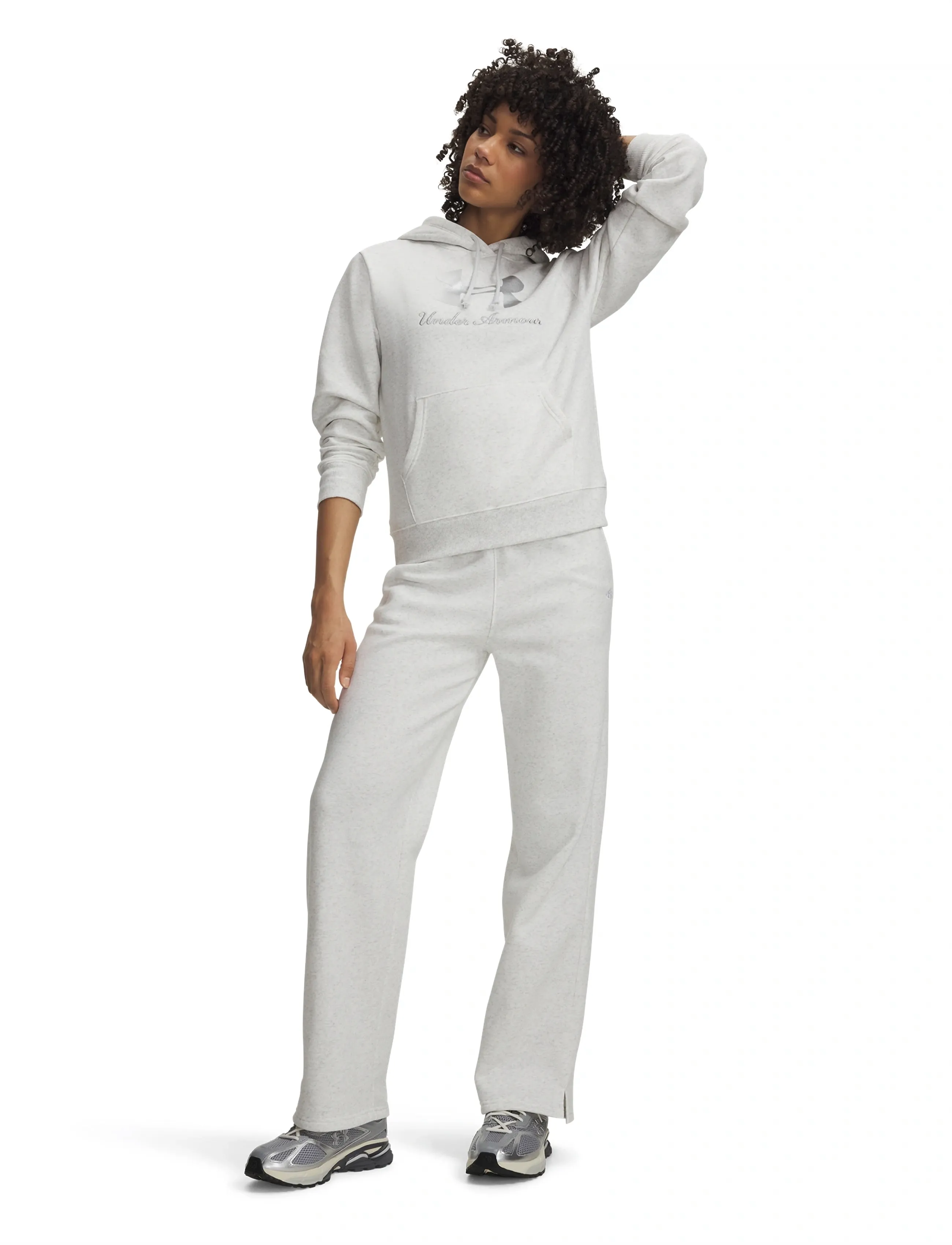 Under Armour - Rival Flc Straight Pant - trennipüksid - distant gray light heather - 4