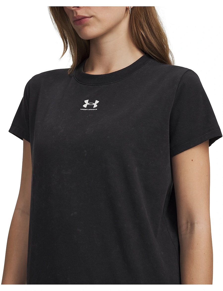 Under Armour - Rival Cotton Wash SS - t-shirts - black - 4
