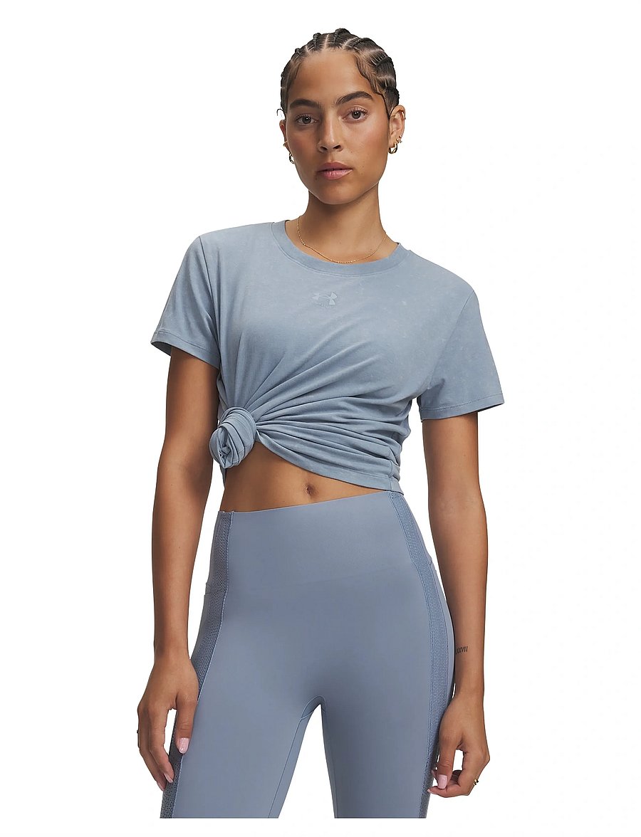 Under Armour - Rival Cotton Wash SS - t-shirts - blue wind - 0